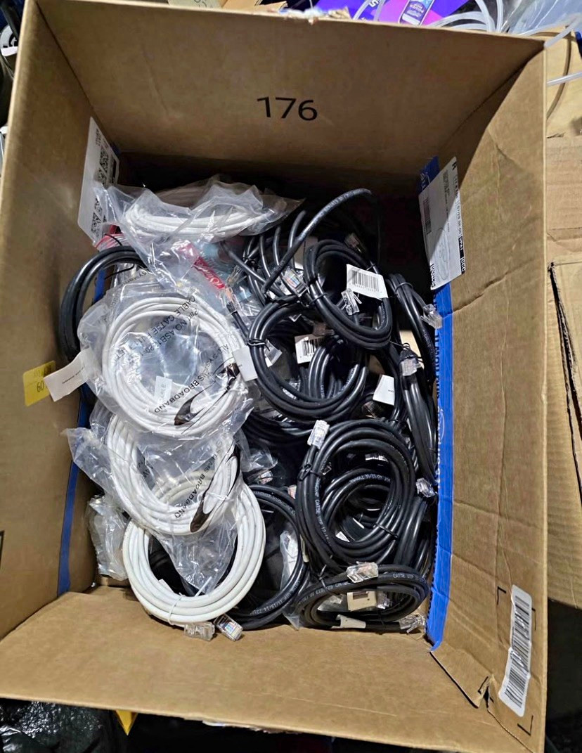All Systems Broadband CAT5e RJ-45 Ethernet Patch Cable Lot 12 ft Black/White