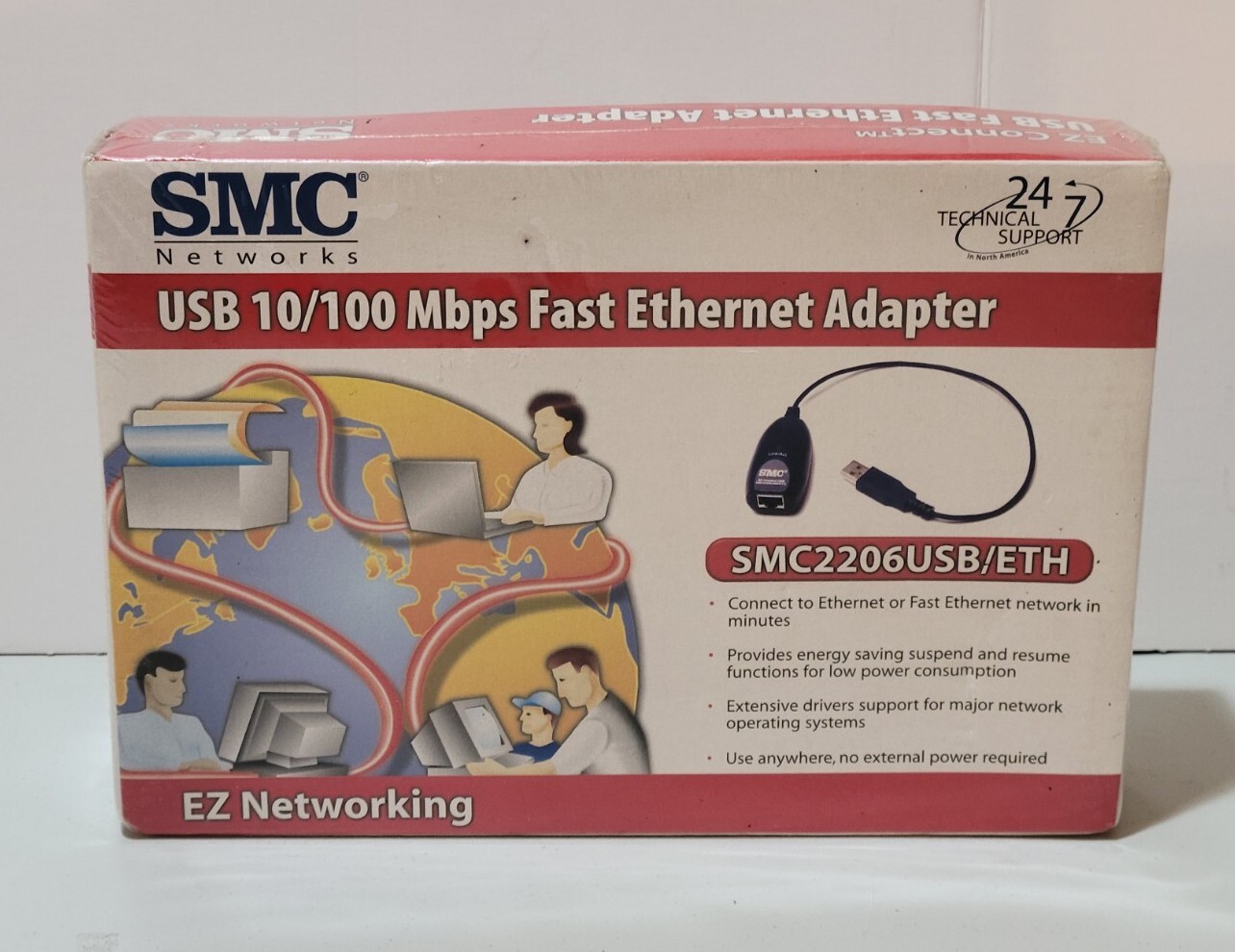 SMC Networks Compact USB 10/100Mbps Fast Ethernet Adapter SEALED SMC2206USB/ETH
