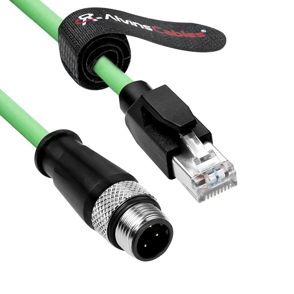 M12 D-Code 4 Pin Male to RJ45 Ethernet Cable Flexible for Automation Application
