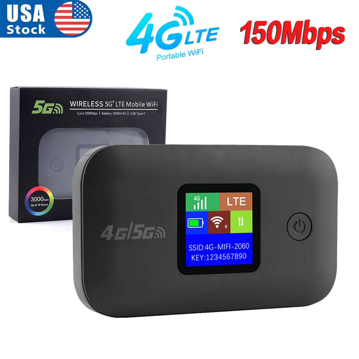 5G Wireless Mobile WIFI 4G LTE Router Pocket Modem Mobile Wifi Hotspot 150Mbps