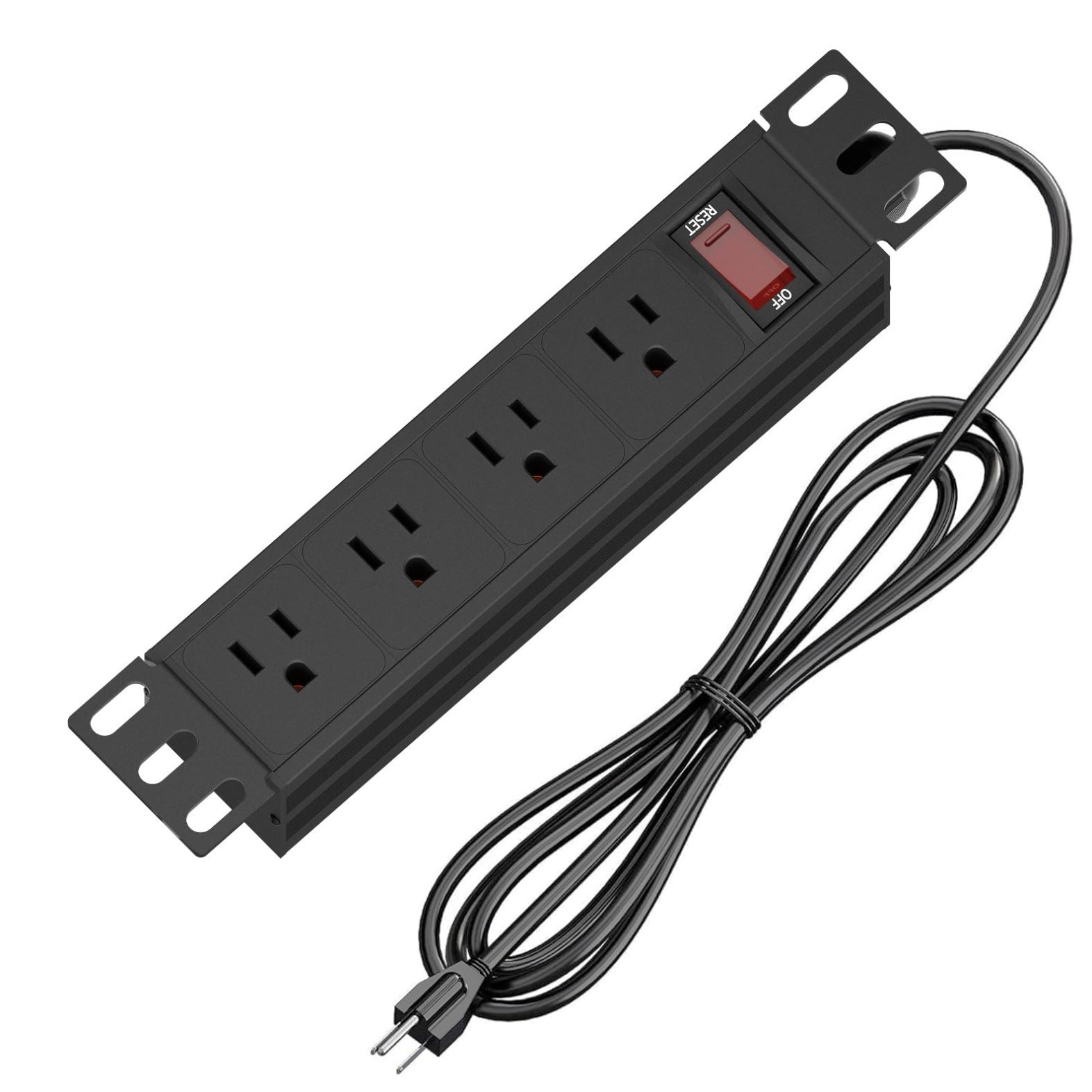 10" Rack PDU- 1U (4Outlets) 10-inch Mini Rack Power Distribution Unit,6 FT