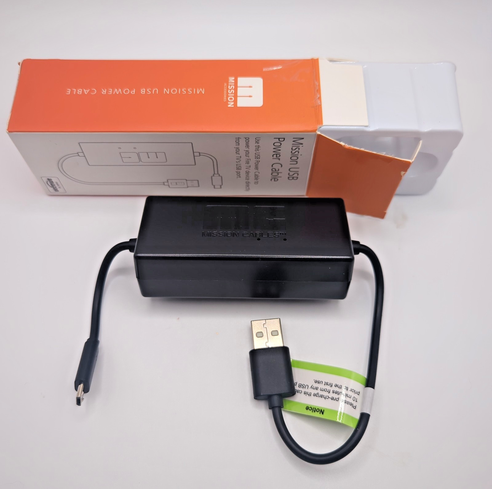 Mission Mini USB Cable For Powering 4K Fire TV, Eliminates need for power cord