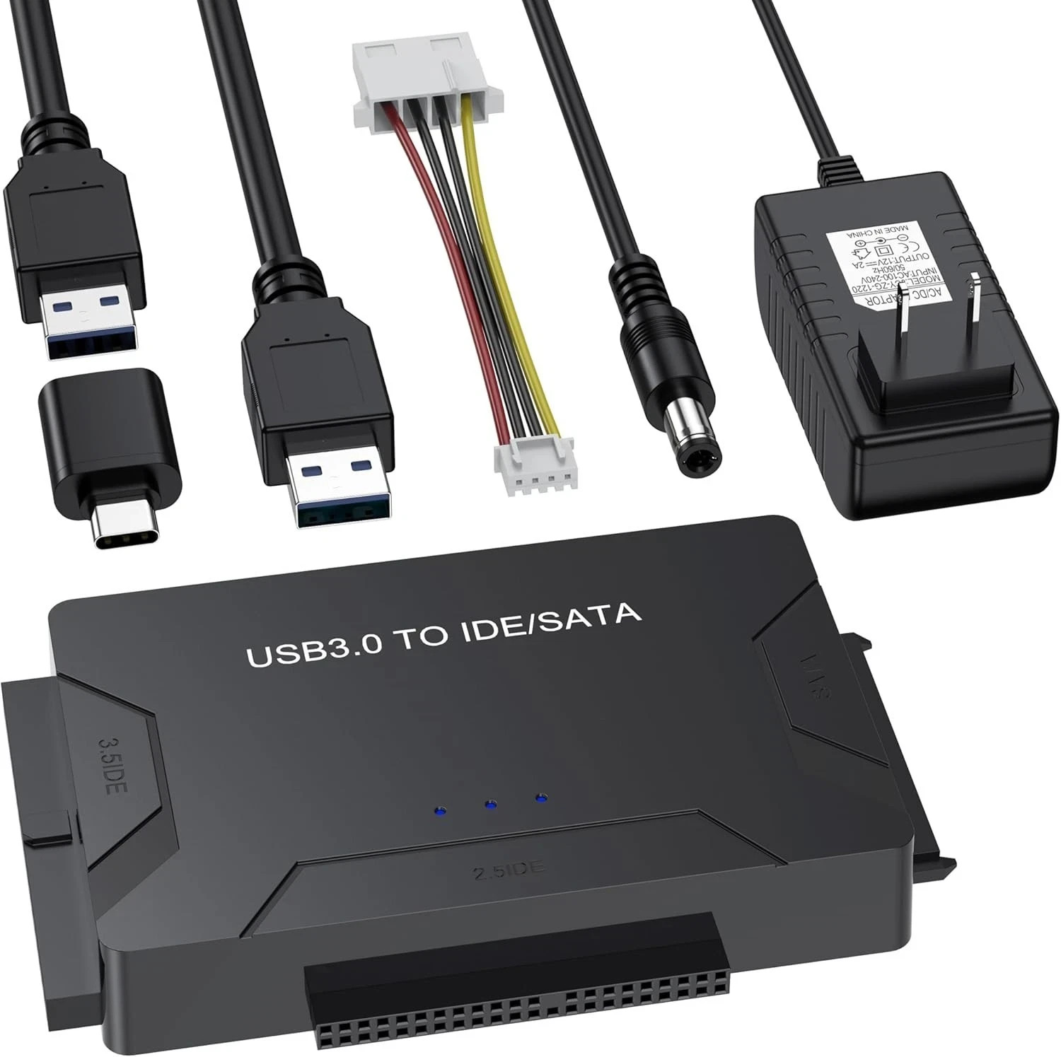 USB Hard Drive Adapter 3.0 Type C SATA IDE HDD SSD Data Recovery Tool