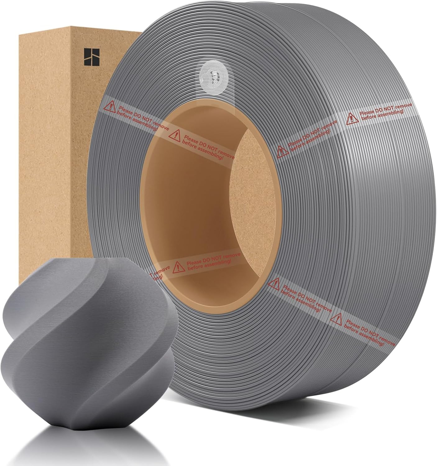 Bamboo PLA Matte 3D Printer Filament Refill Ash Gray 11102