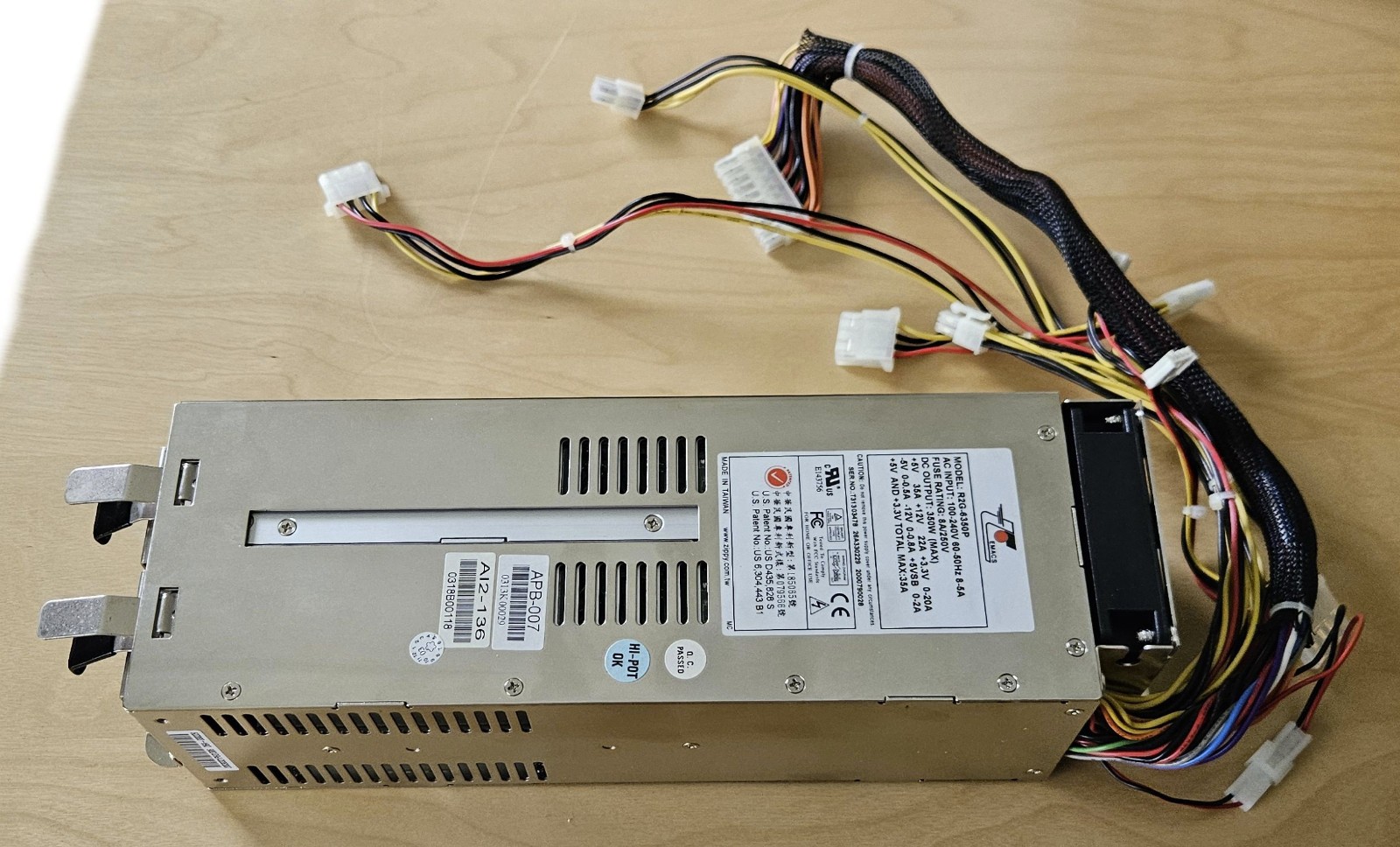 EMACS/Zippy R2G-6350P 350W 1+1 Dual Redundant ATX Power Supply PSU