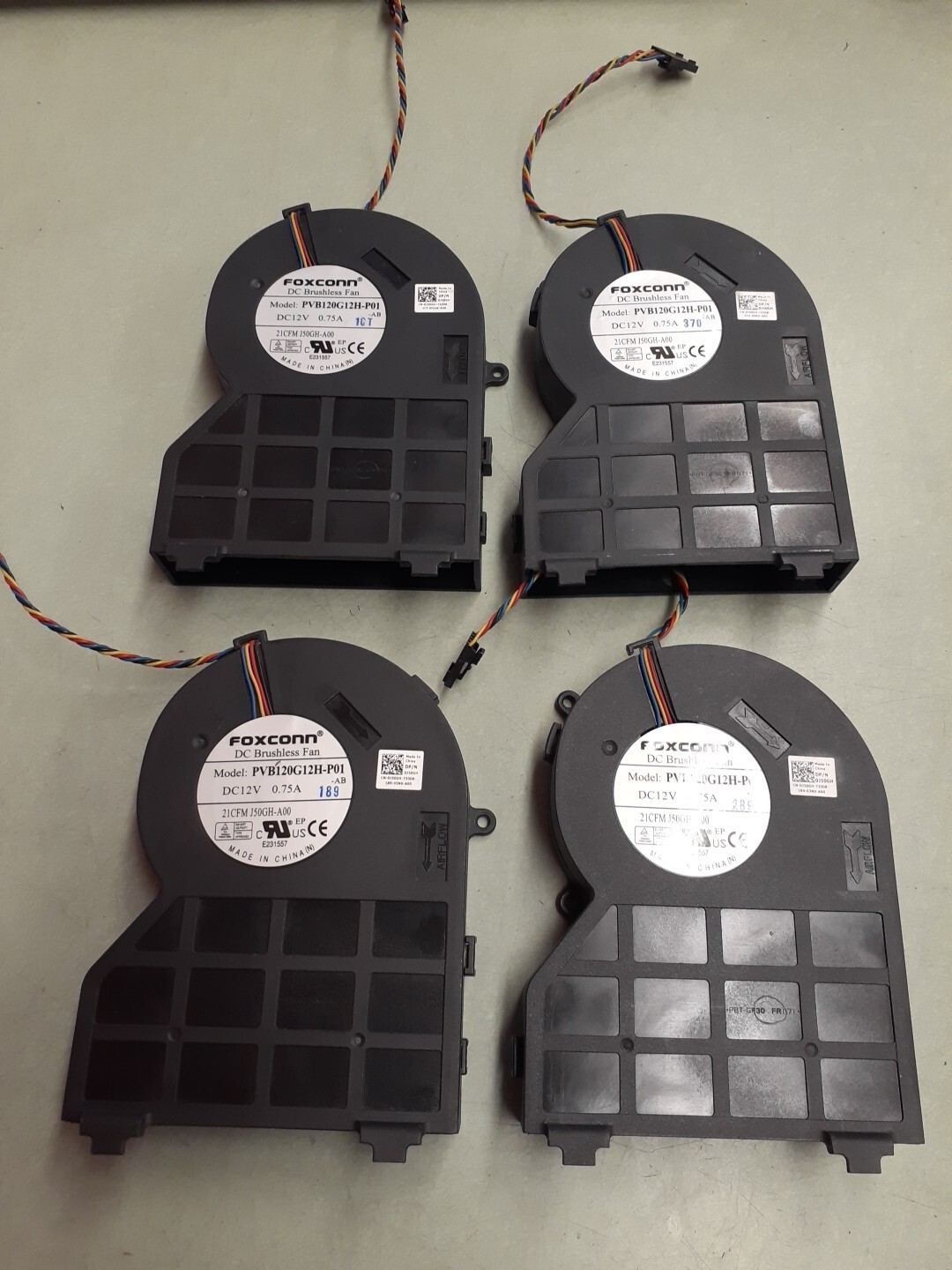 (4) FOXCONN PVB120G12H-P01 12V 0.75A DC Brushless Fan 0J50GH J50GH