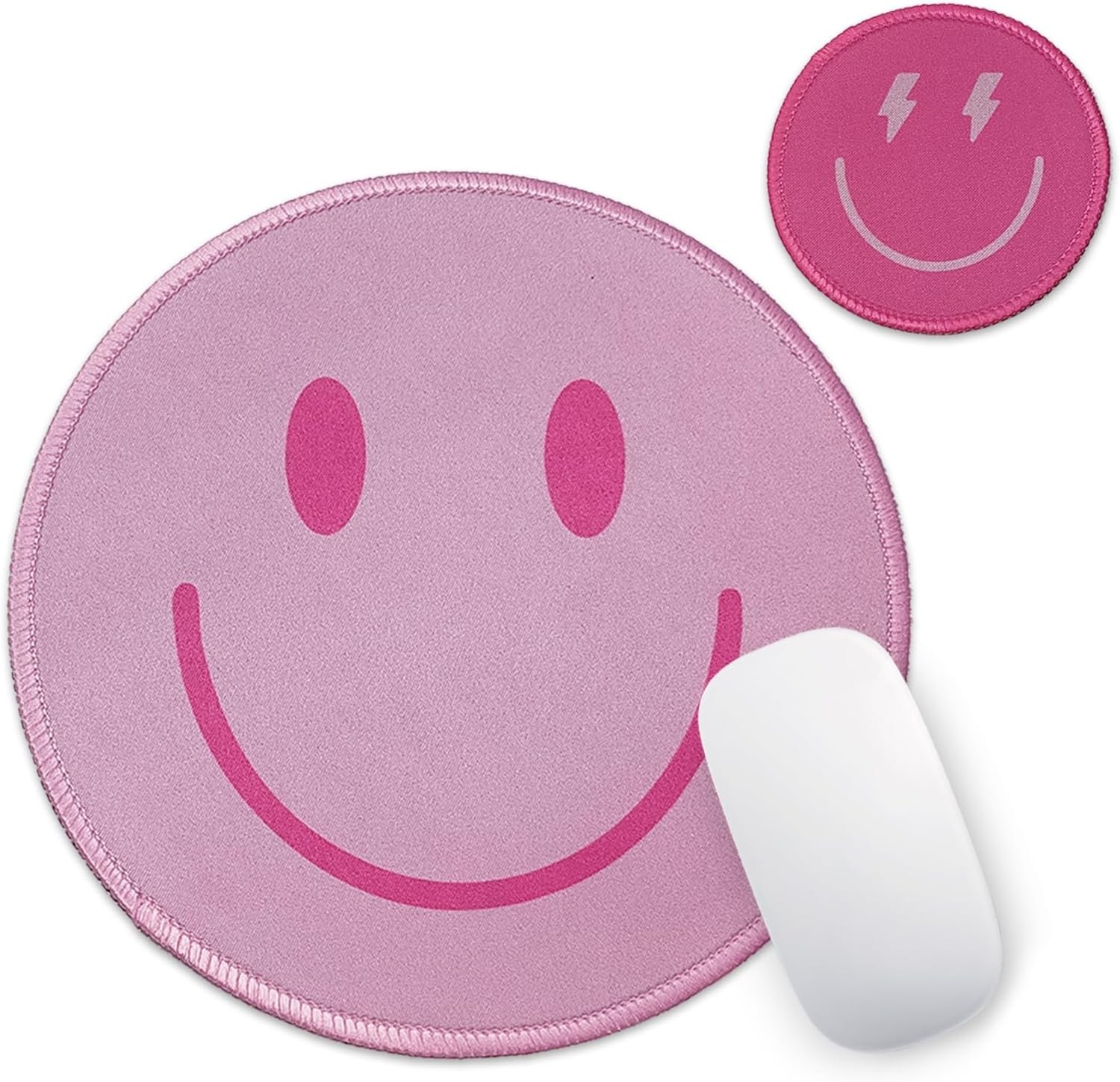 Small Round Travel Mouse Pad Cute Funny Mousepad Preppy Smile Face Mousepads