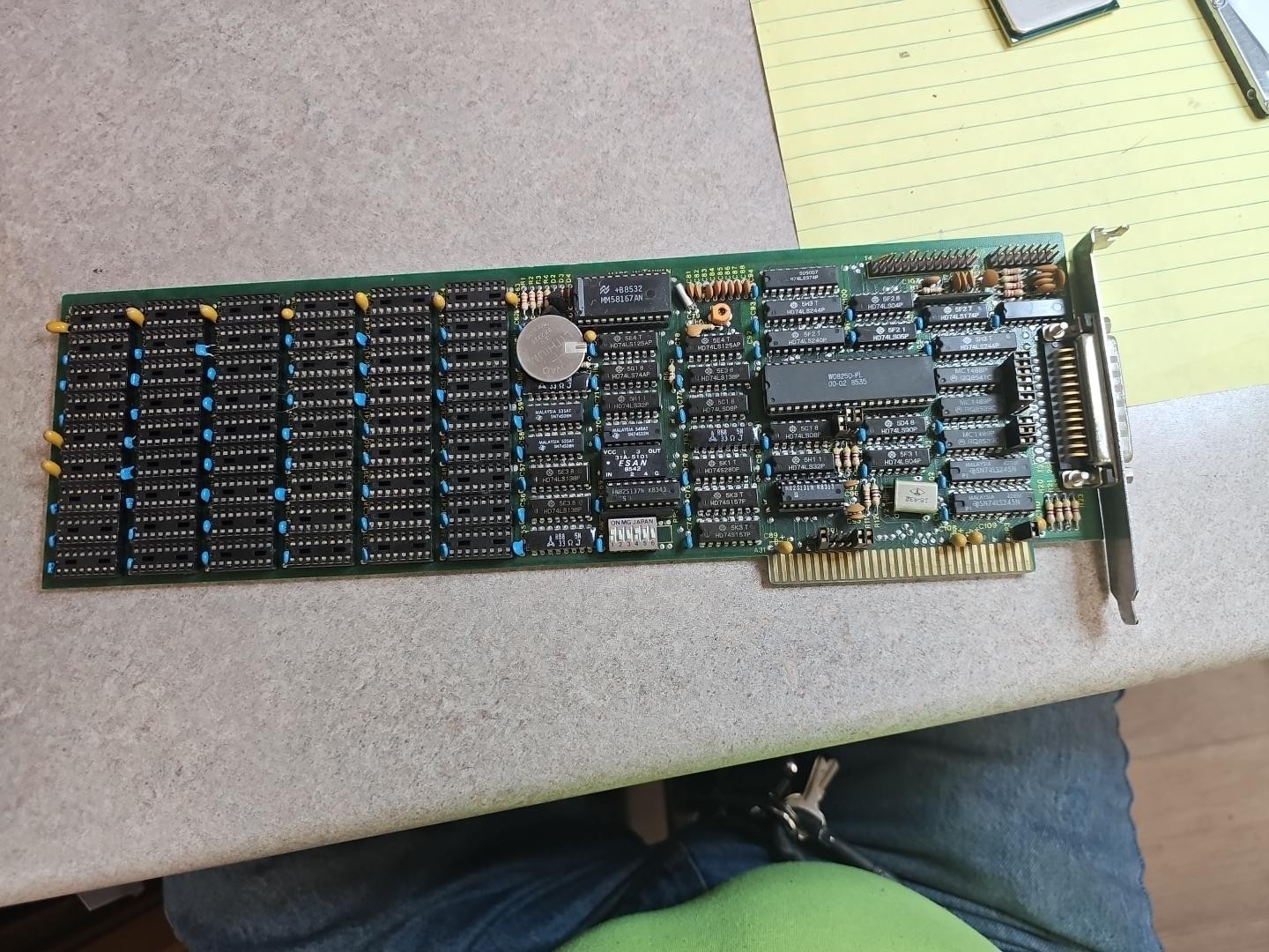 Vintage 8-Bit ISA PC XT Multifunction RAM Serial RTC Expansion Card WD8250