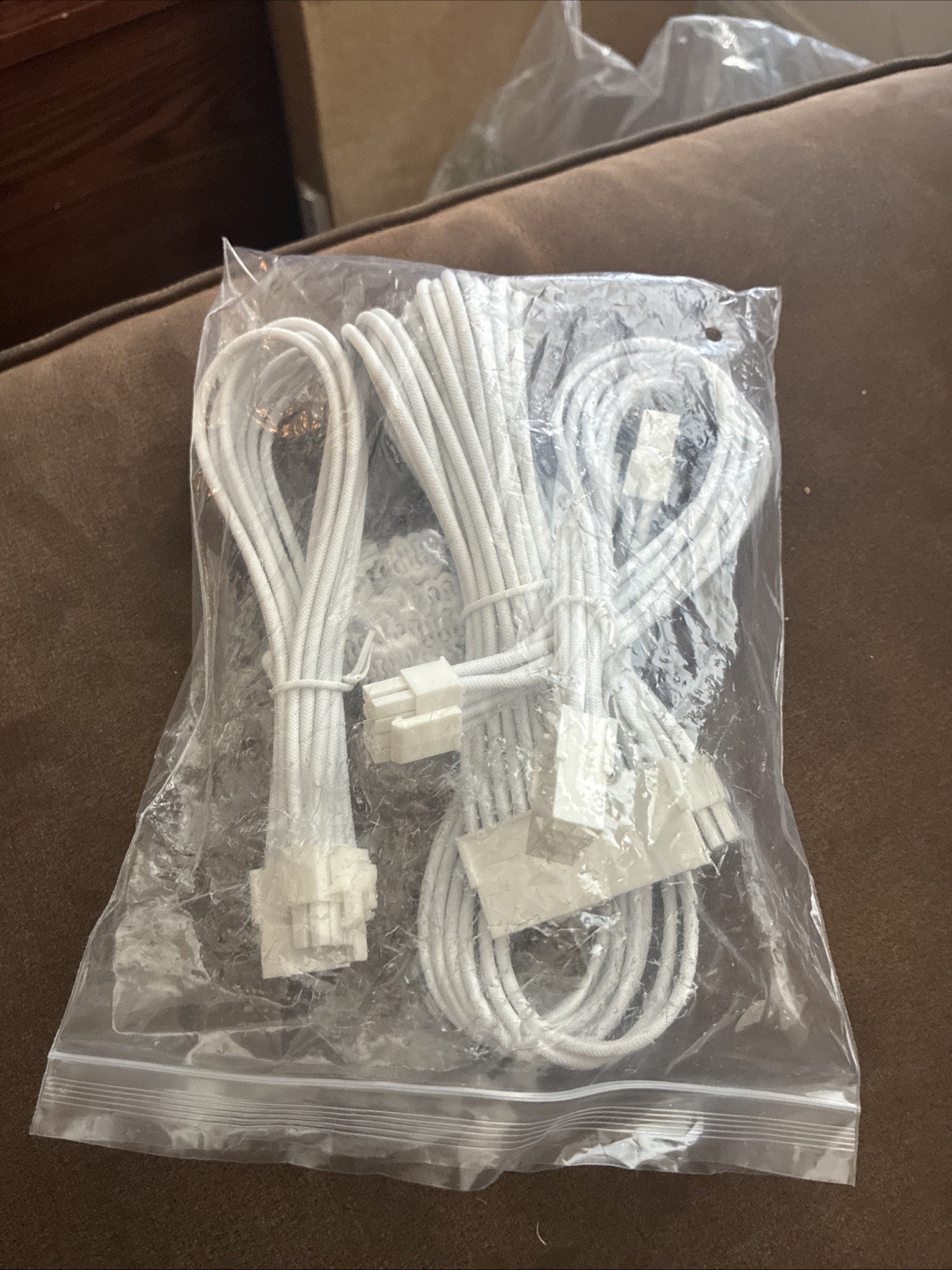 PSU Extension Cable Sleeved Mod PC Power Supply Cable (white)