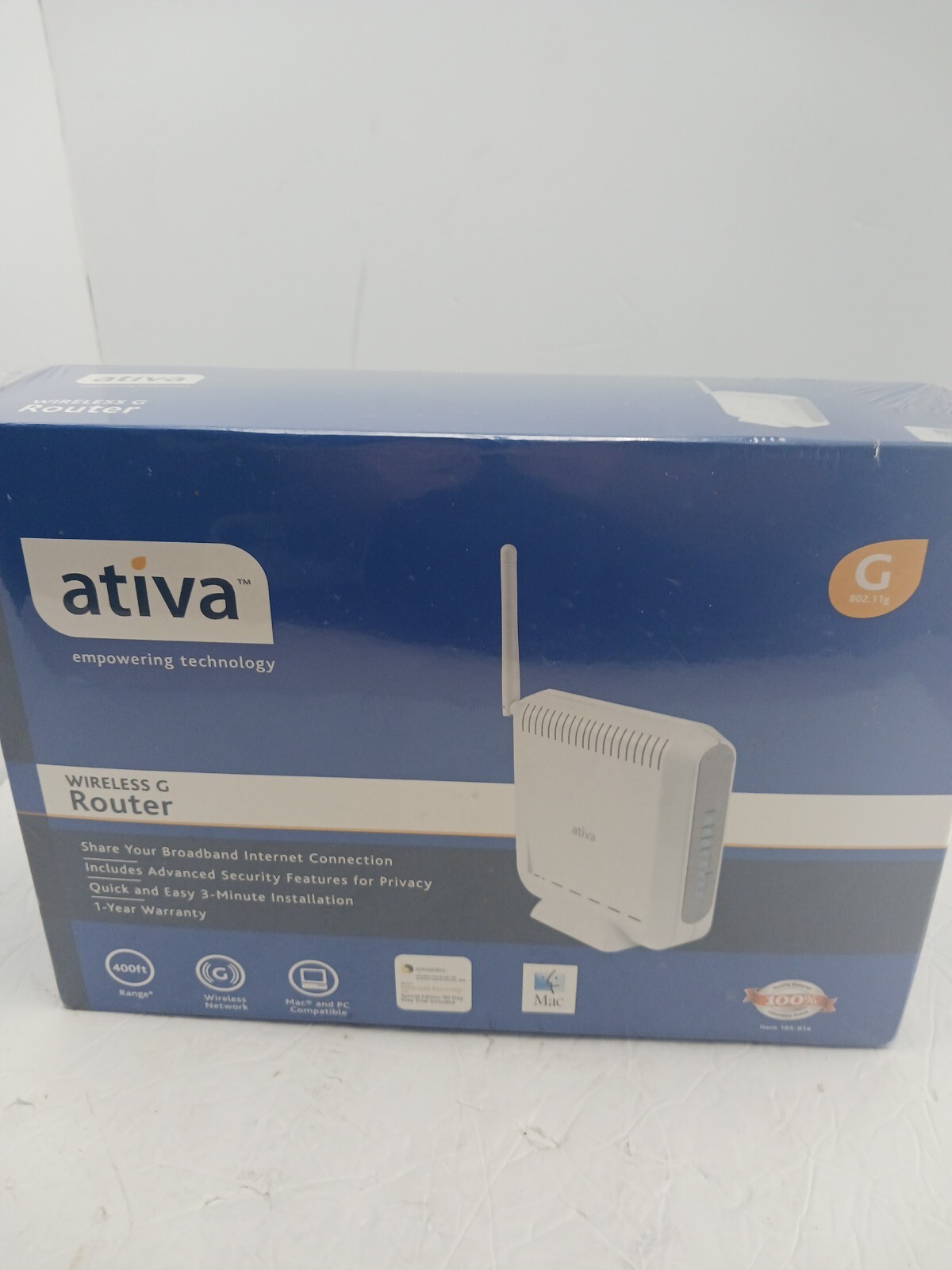 Ativa Wireless G Router 400 ft range AWGR54 NEW IN BOX SEALED