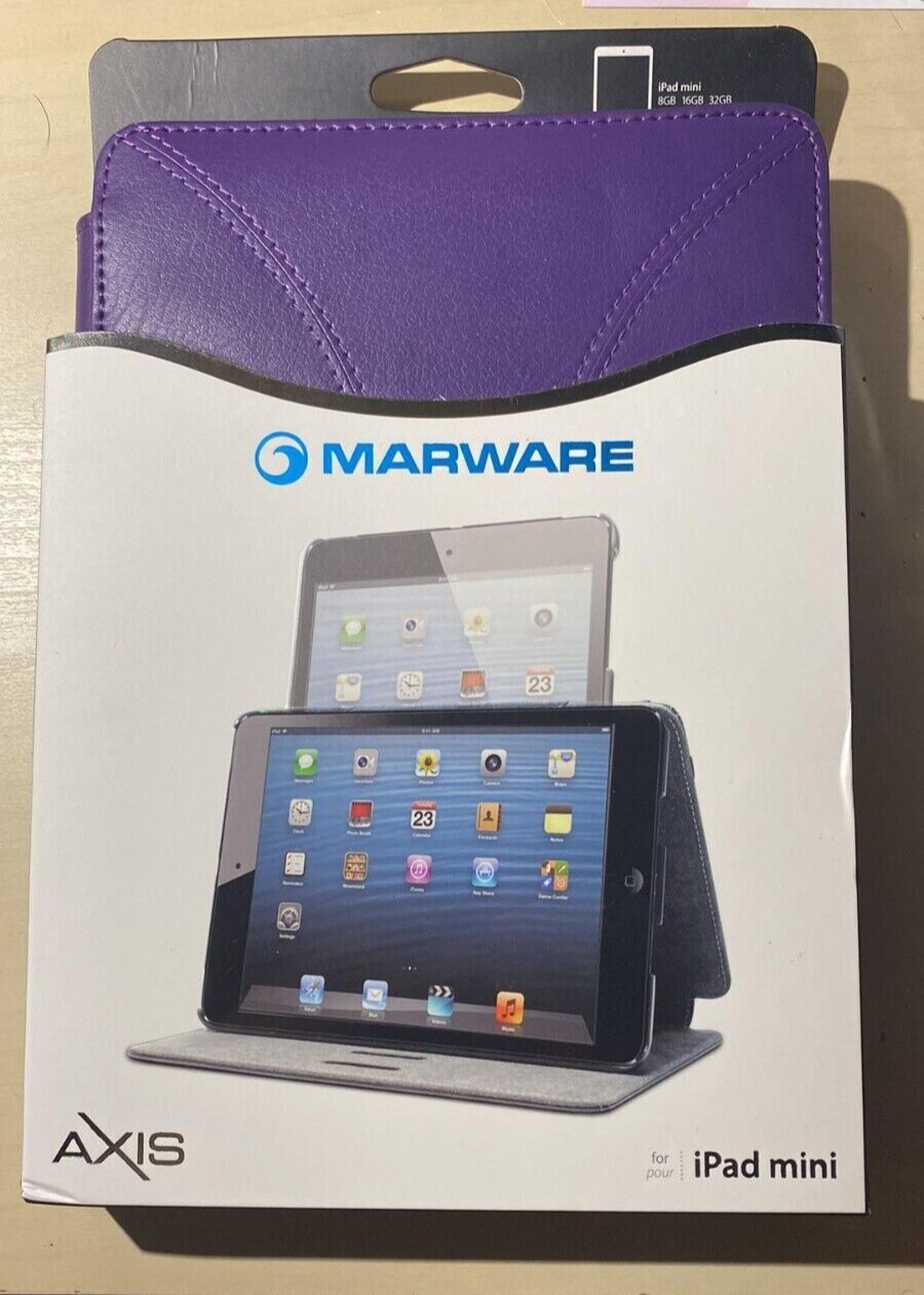 Marware Axis A1AX11Y Ipad Mini 1 2 3 Purple Leather Cover Stand Folio Case