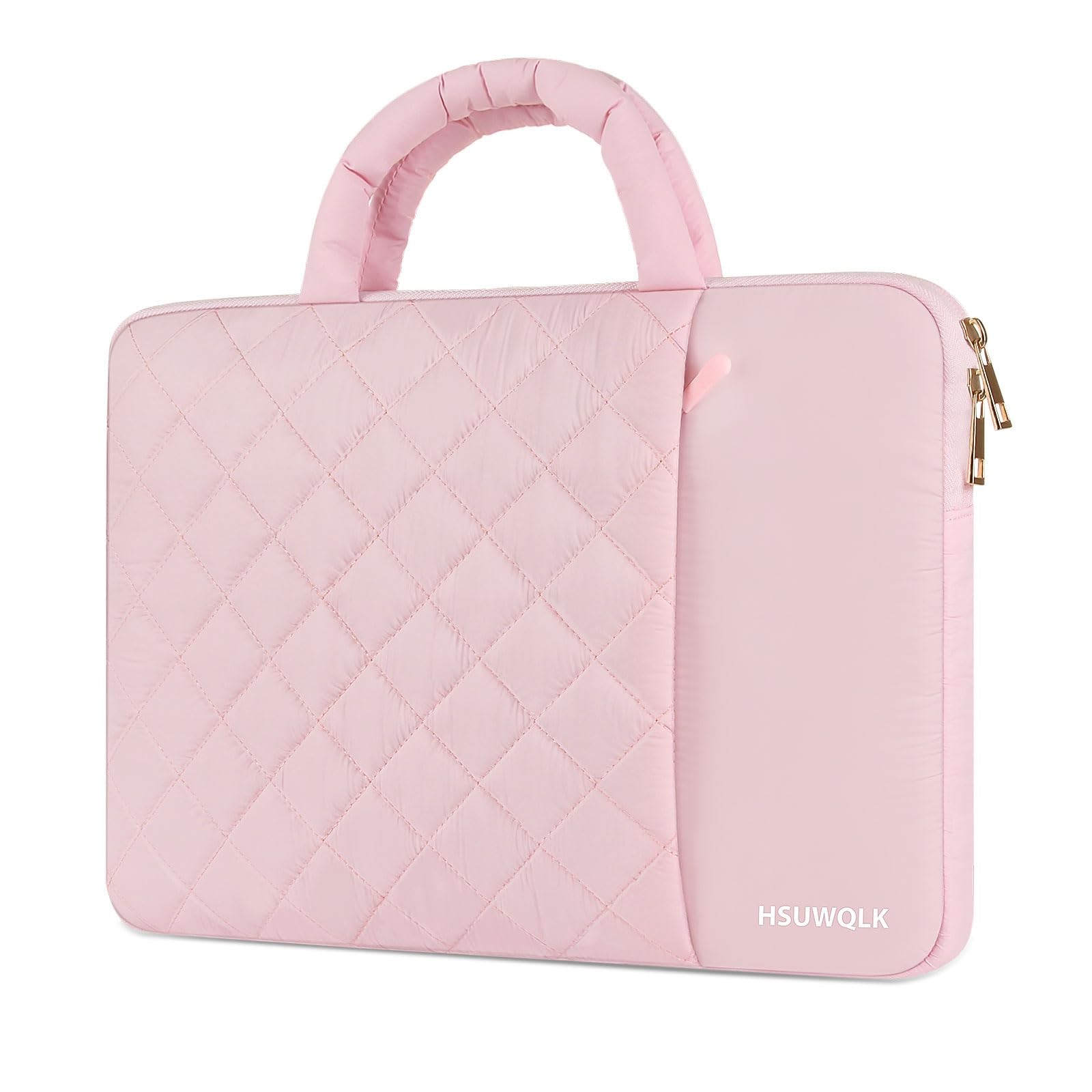 13.3 Inch Puffy Laptop Case Quilted Sleeve For MacBook Neo Air Pro 13 Pink