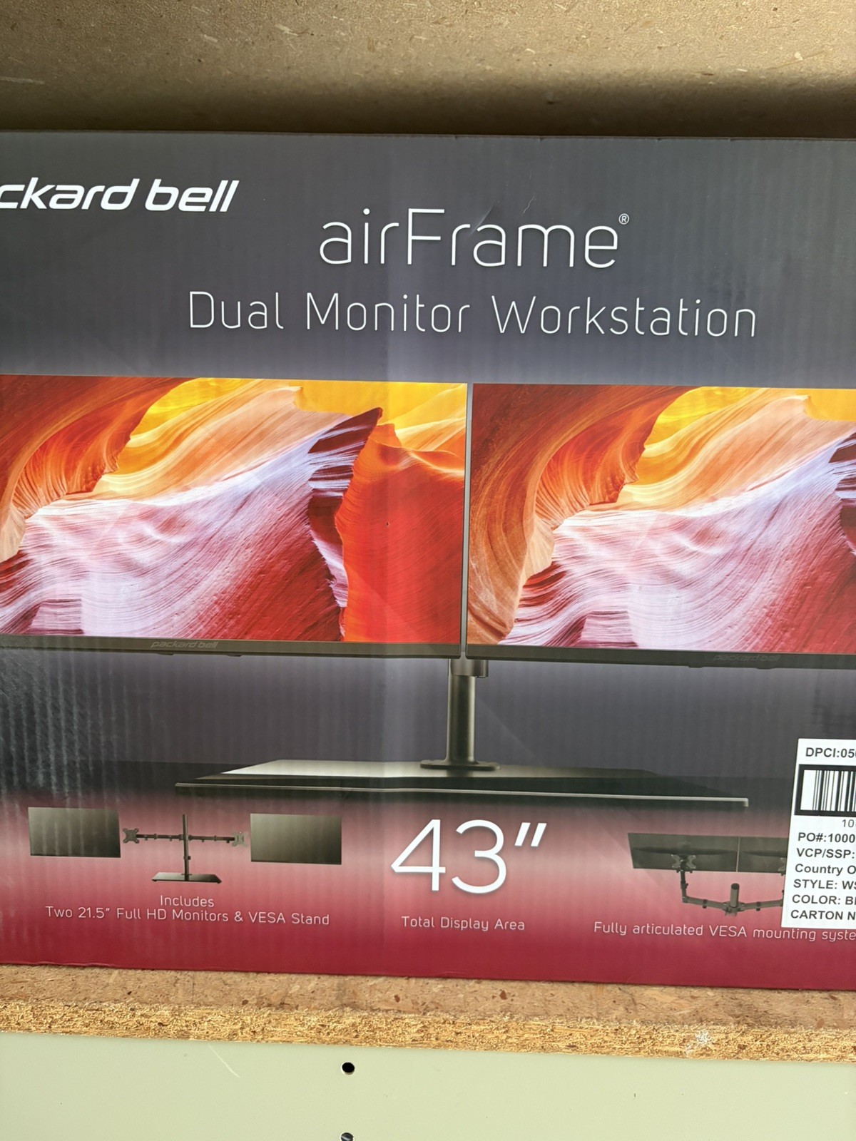 Packard Bell airFrame 43" Dual Monitor Workstation