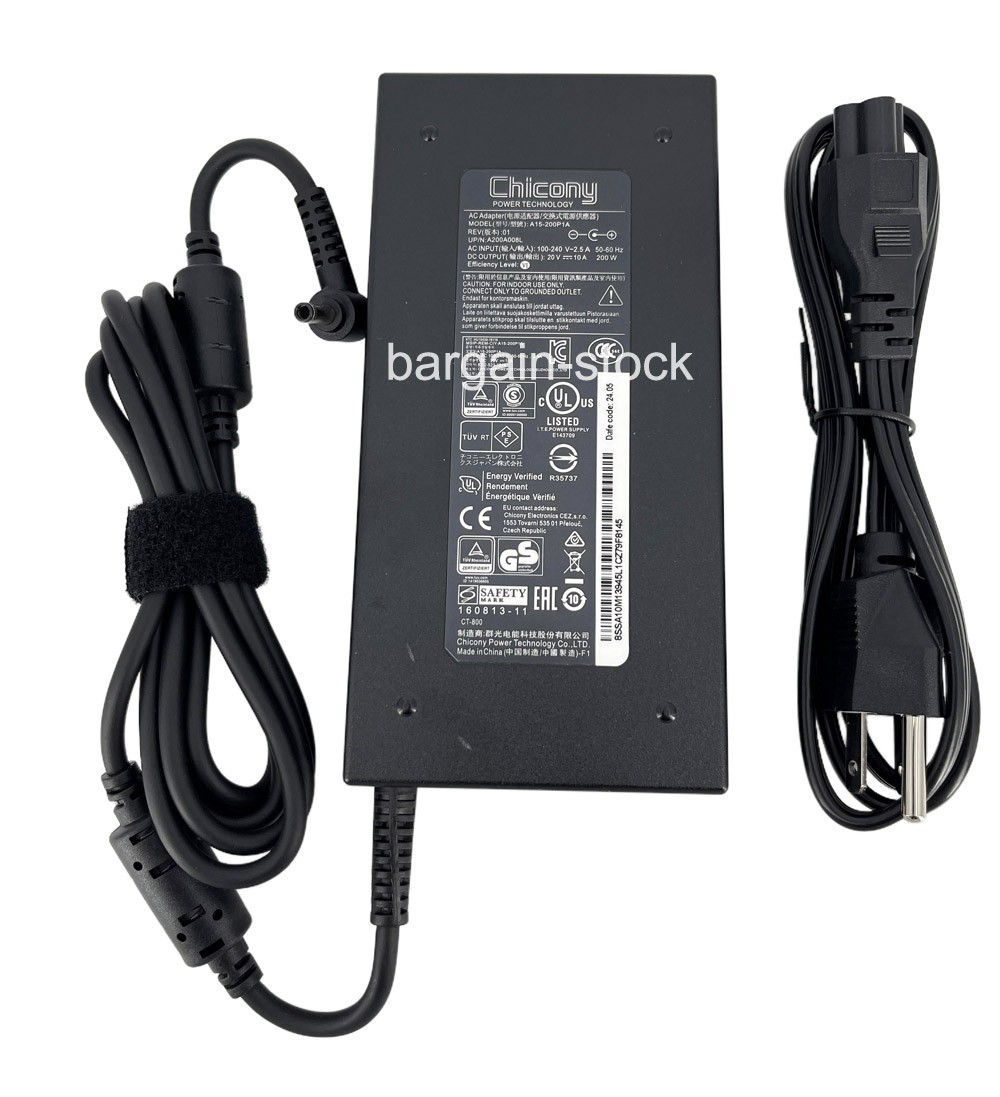 Chicony 20v 200W AC Adapter Charger For MSI Katana 15 B13VGK B13VGK-2227US 4.5mm