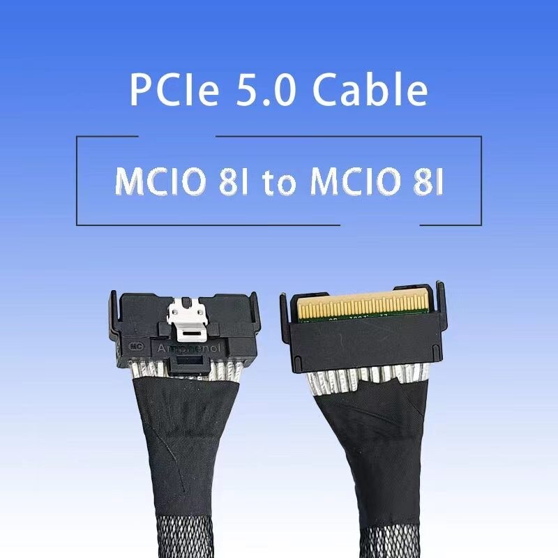 MCIO 8i to MCIO 8i  Cable  L= 0.8m PCIe5.0 Cable