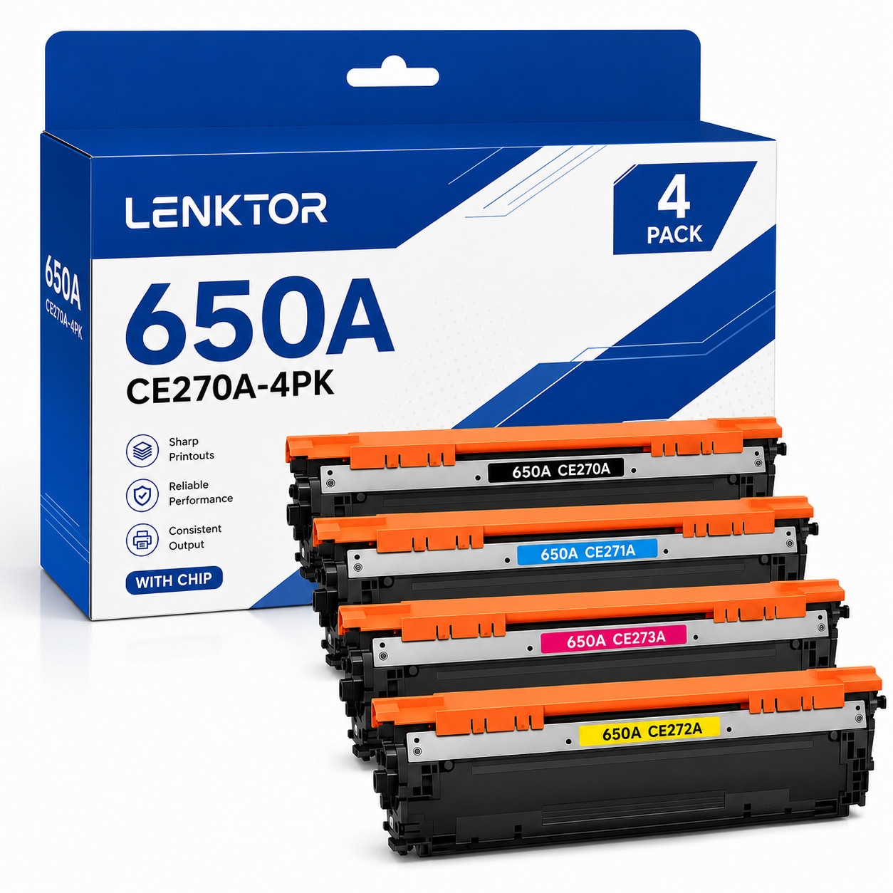 650A CE270A 4PK Toner Cartridge Set for CP5525dn M750dn CP5525n M750n CP5525xh