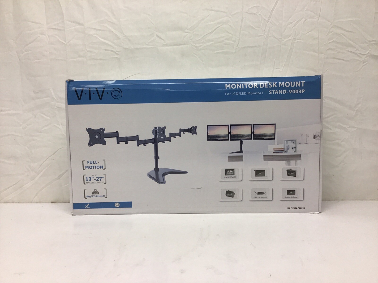 NEW VIV Stand-V003P Monitor Desk Mount 13”-27” for LCD/LED Monitors 