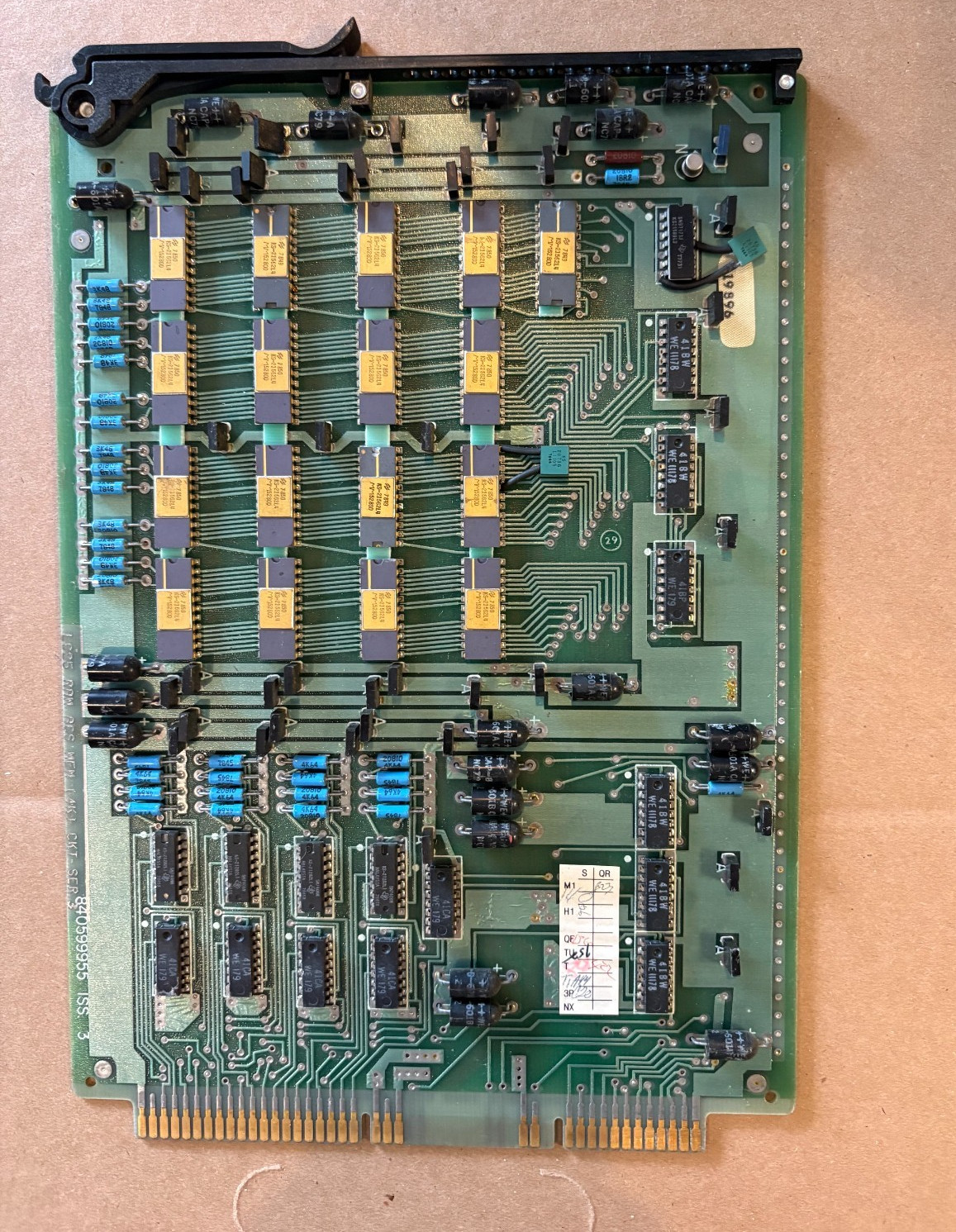Vintage Telecom ATT Circuit Board 4k RAM Memory Gold Cap IC Western Electric