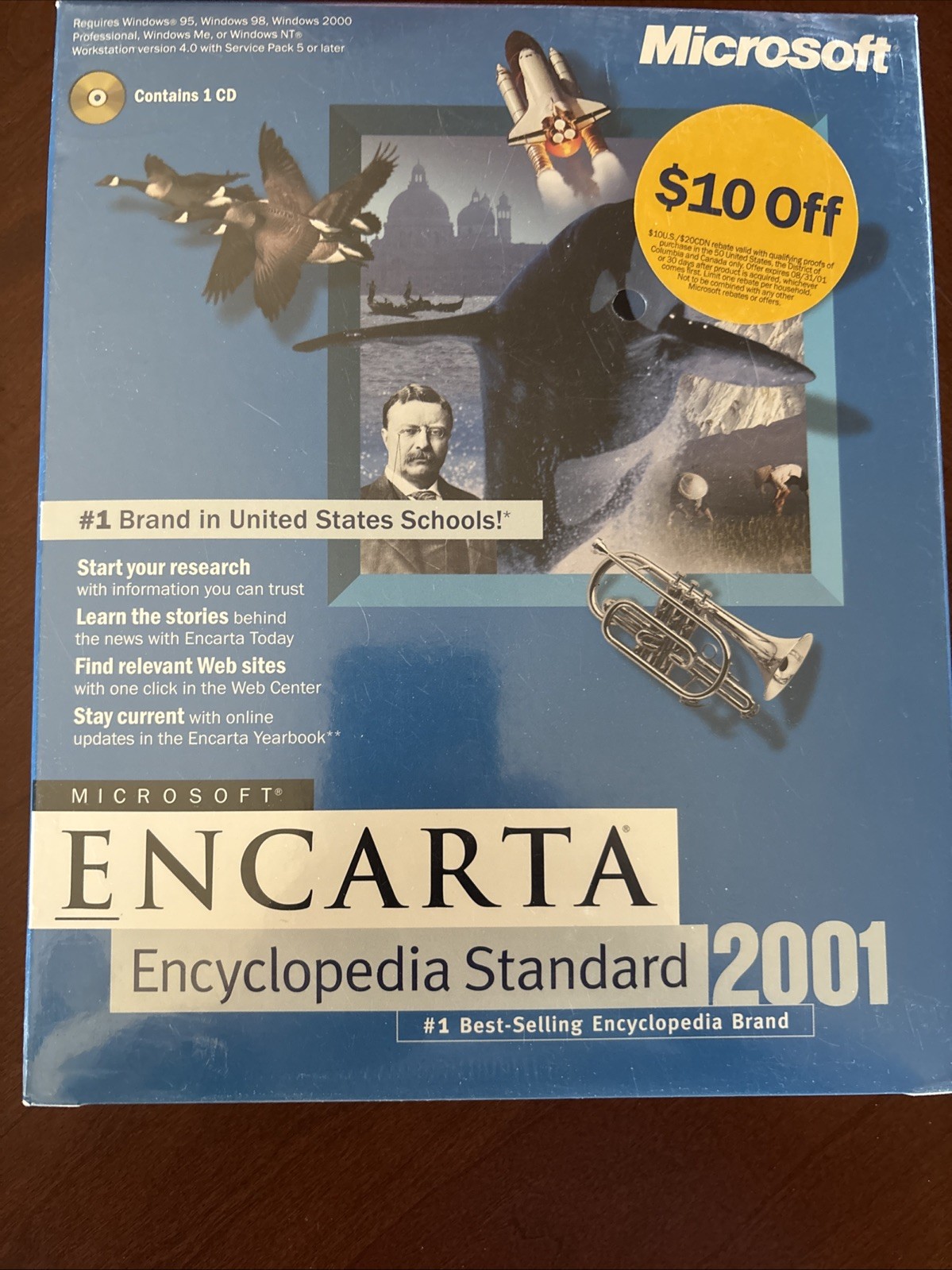 Microsoft ENCARTA Multimedia Encyclopedia 2001 SOFTWARE Windows 95/98,2000