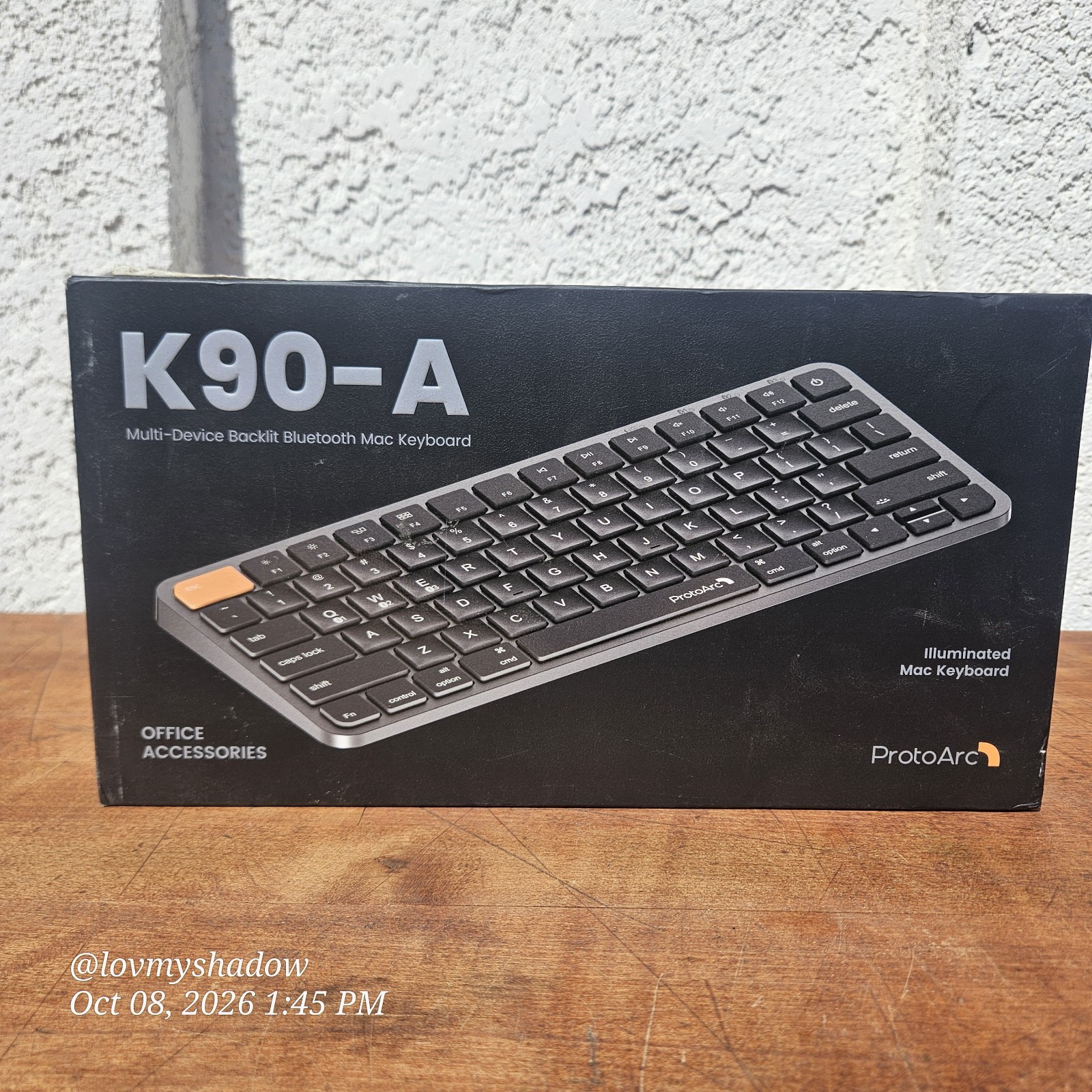 ProtoArc Mac Keyboard Backlit Bluetooth K90-A Multi-Device MacOS 10.12+