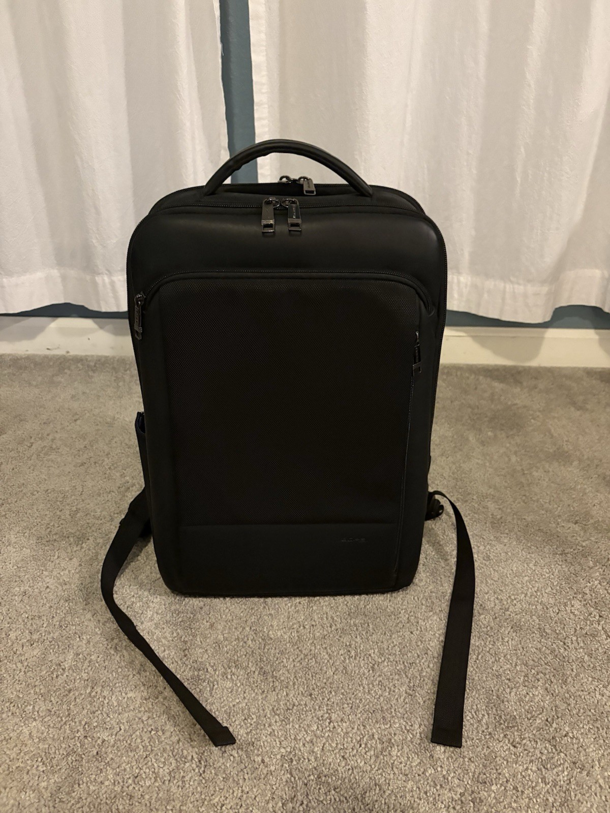 BOPAI Black Nylon Laptop Backpack Padded Compartments Partitions Fits 15" Laptop