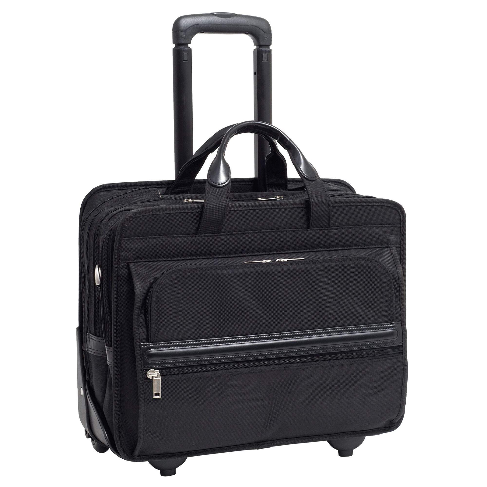 McKlein FRANKLIN | 17” Nylon Patented Detachable -Wheeled Laptop Briefcase