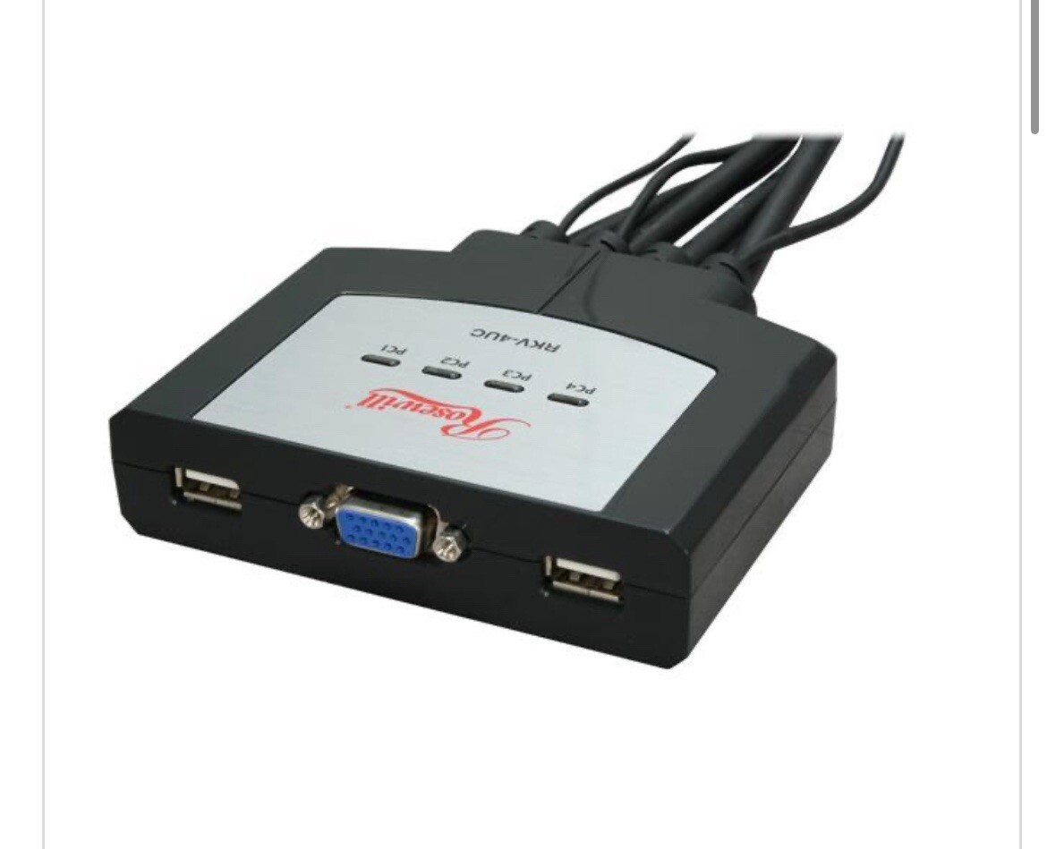 Rosewill 4 Port USB Cable KVM Switch RKV-4UC