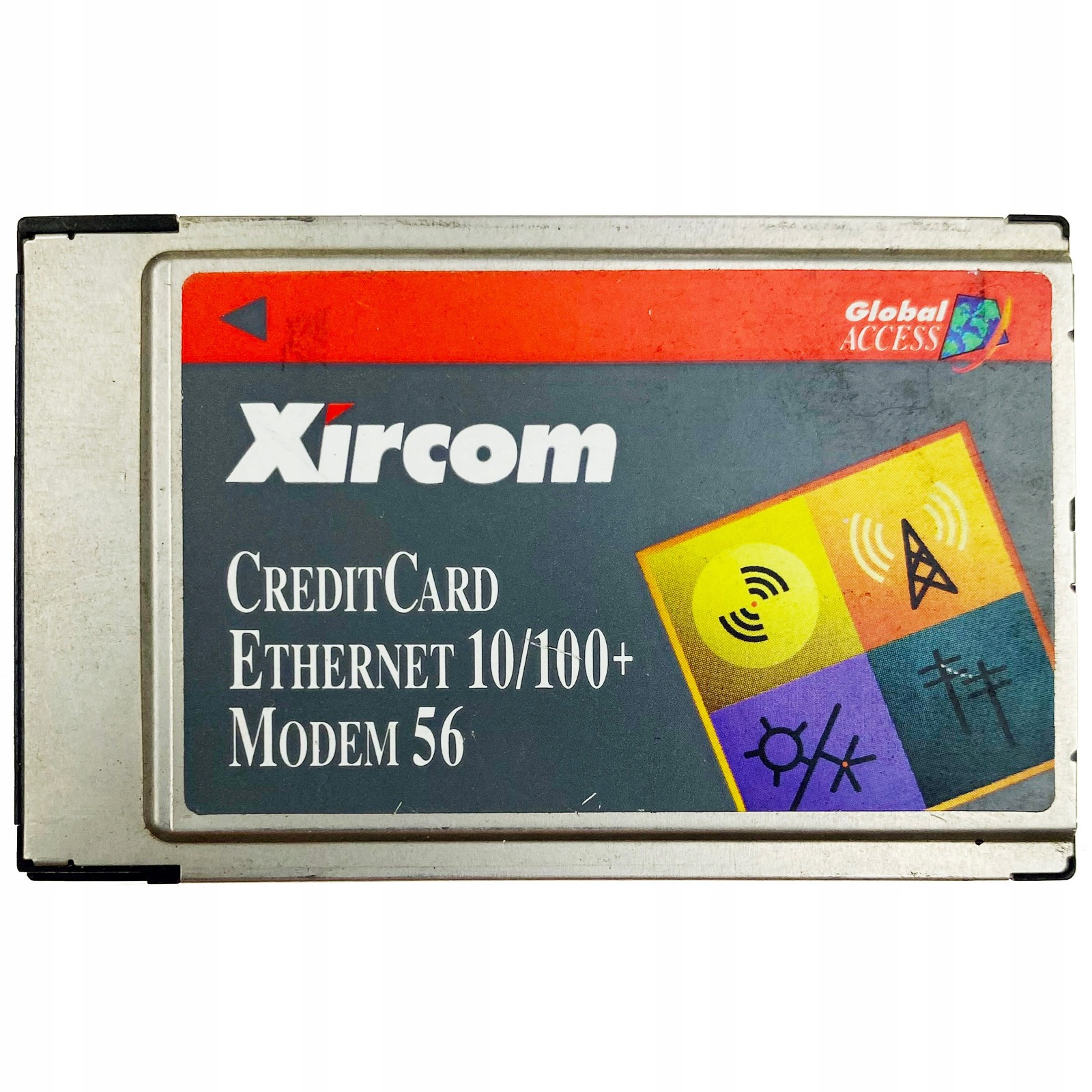 Xircom PCMCIA 10/100 Ethernet LAN+Modem 56k PC Card CEM56-100 no Dongle Cables
