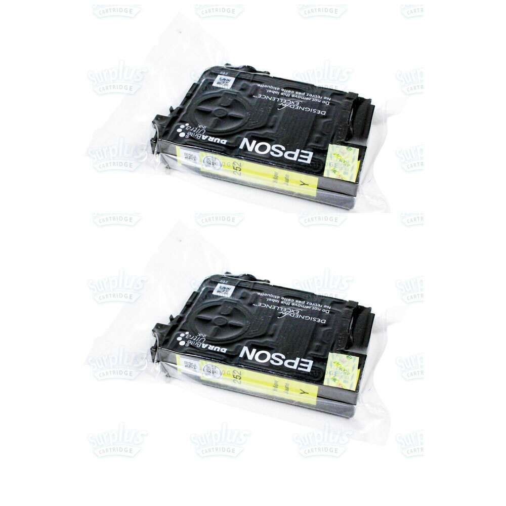 Genuine Epson 2PK 252 Yellow Ink WF-3620 WF-3640 WF-7610 WP-7110 WF-7720 