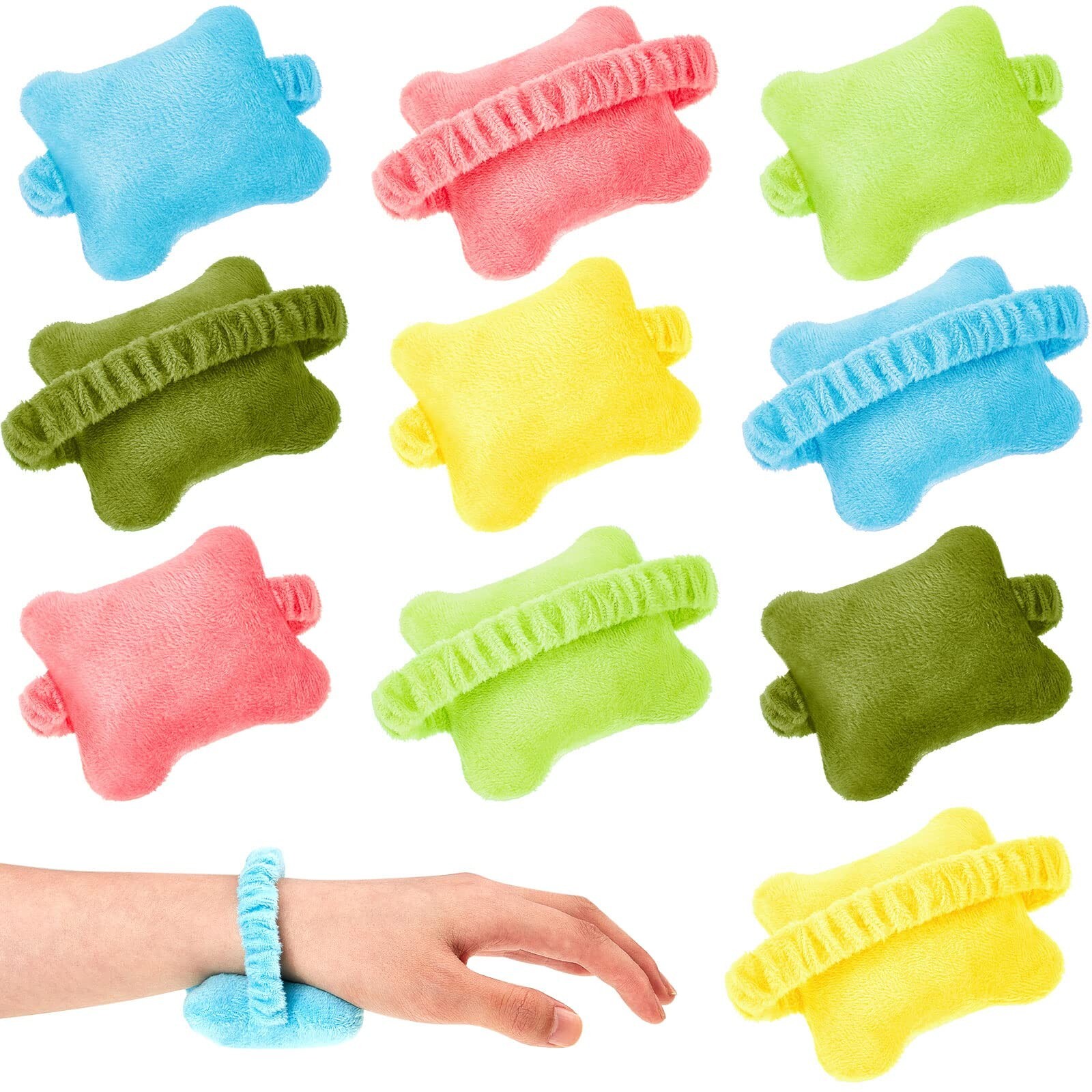 Kosiz 10 Pcs Wearable Mouse Wrist Rest Colored Keyboard Wrist Rest Comfortabl...