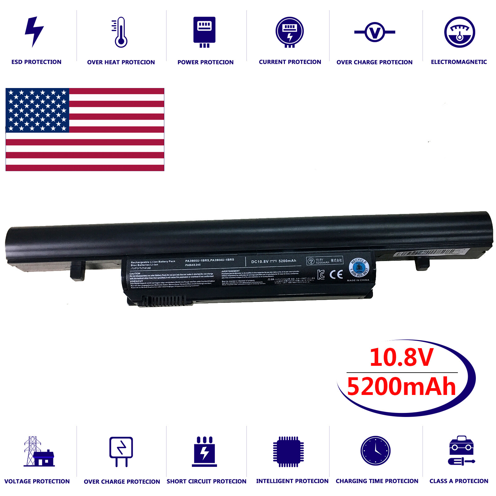 Battery for Toshiba Tecra R850-S8532 R850-M16Y R850-S8510 R850-S8520 R850 R950