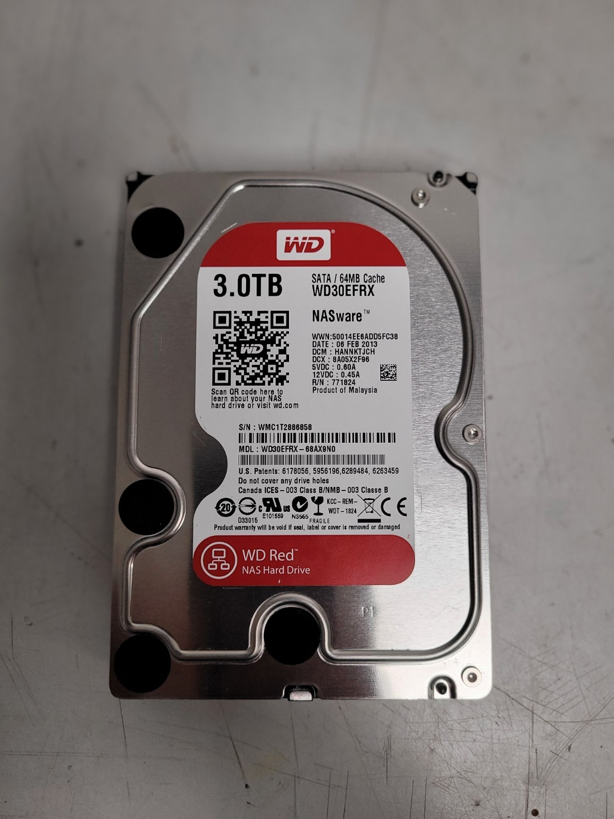 Wd Red NASware 3tb WD30EFRX Used and tested WMC1T2886858