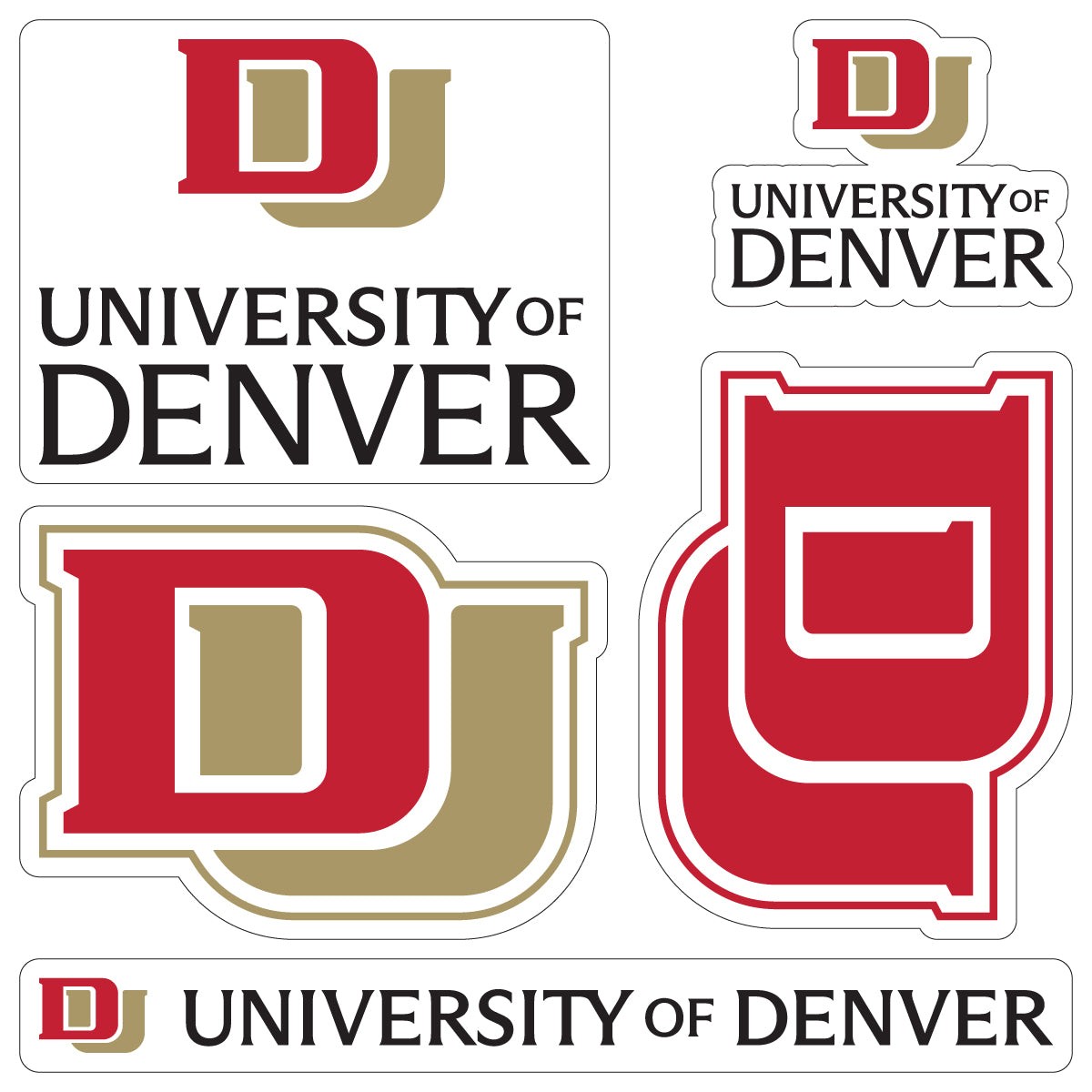 University of Denver Pioneers Sticker Multipack - College Spirit Set