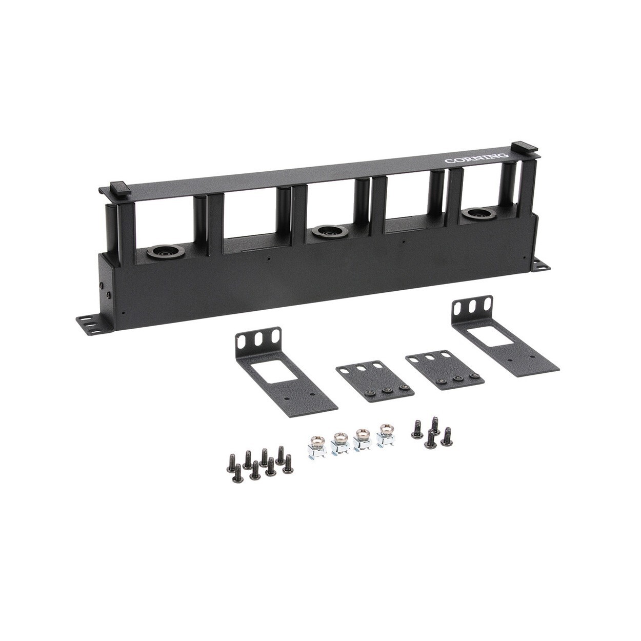 Corning CJP-01U Metal 1U Rack Closet Jumper Management Panel Black