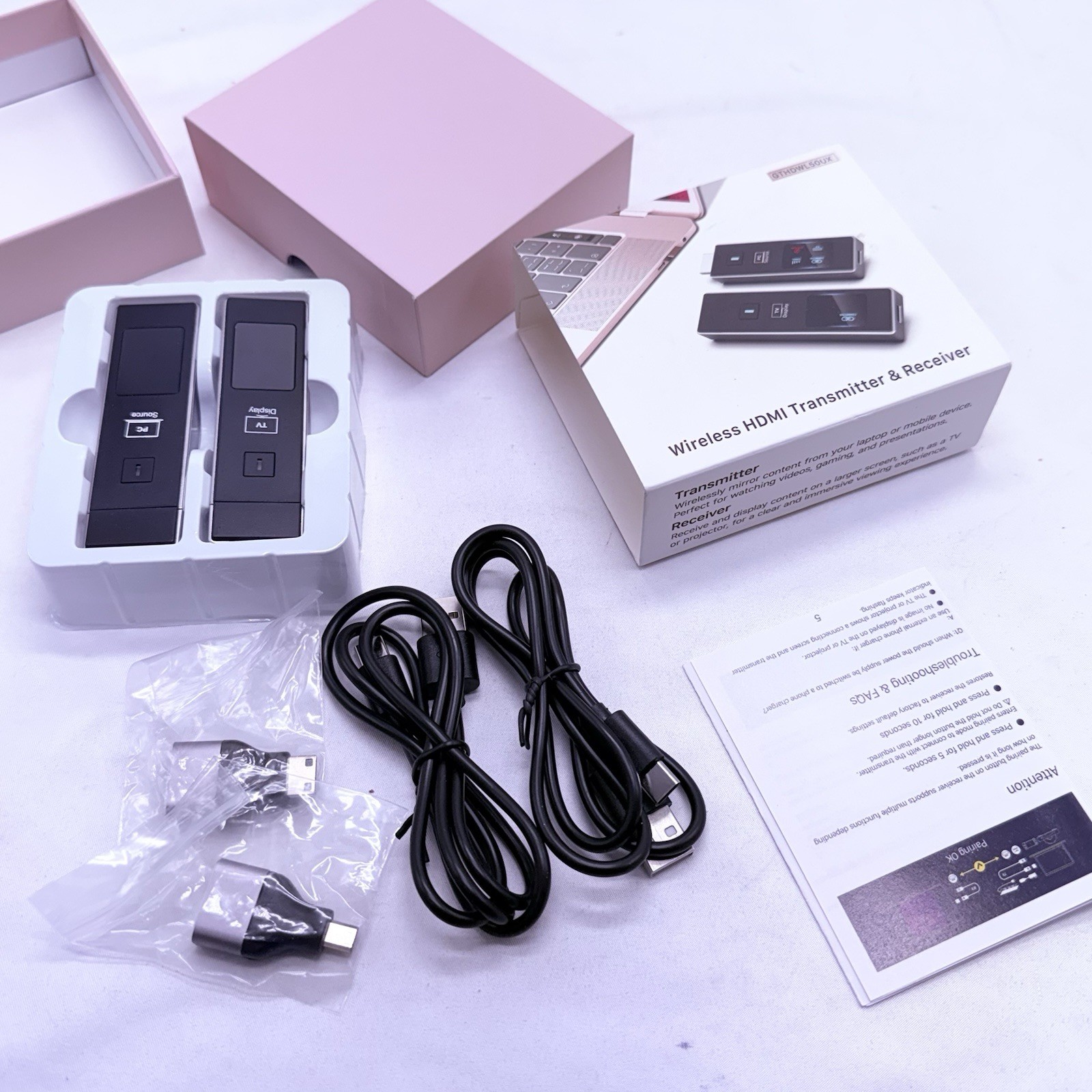 2026 New Wireless HDMI Transmitter and Receiver, 360FT/110M Extender,4K Decod...