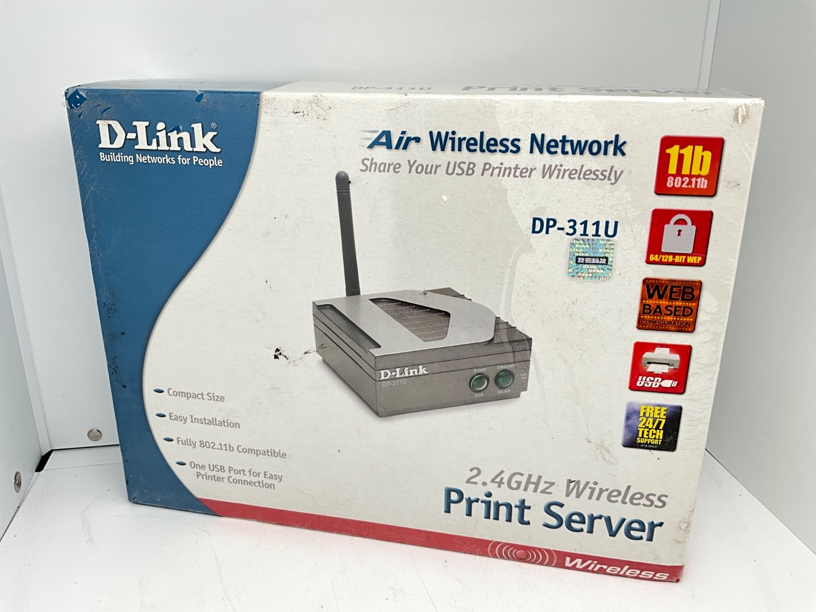 D-Link DP-311U Wireless Print Server USB 802.11b - NEW SEALED