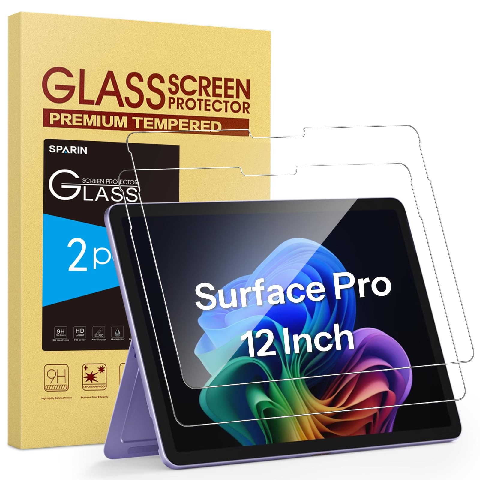 SPARIN Screen Protector for Microsoft Surface Pro 12 Inch 2025, 2 Pack