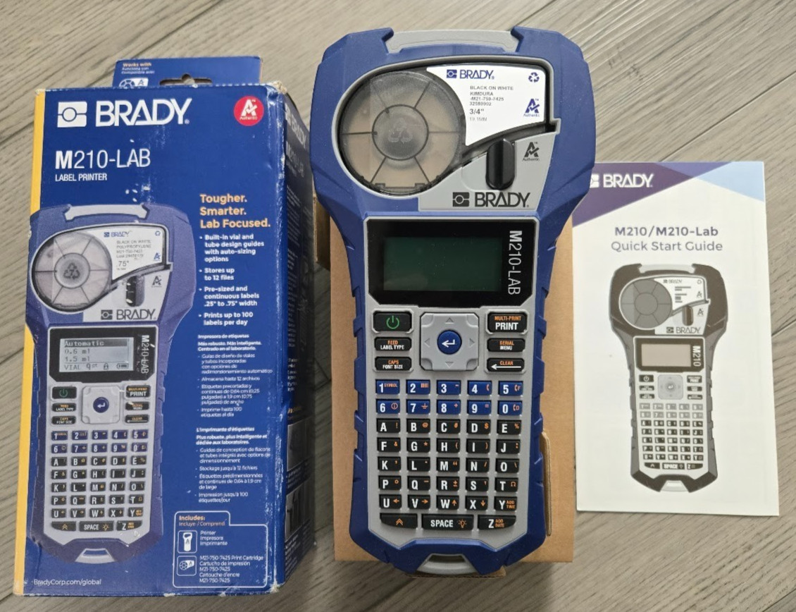 Brady #M210-LAB Laboratory Handheld Label Maker .75" Tougher,Smarter,Lab Focused