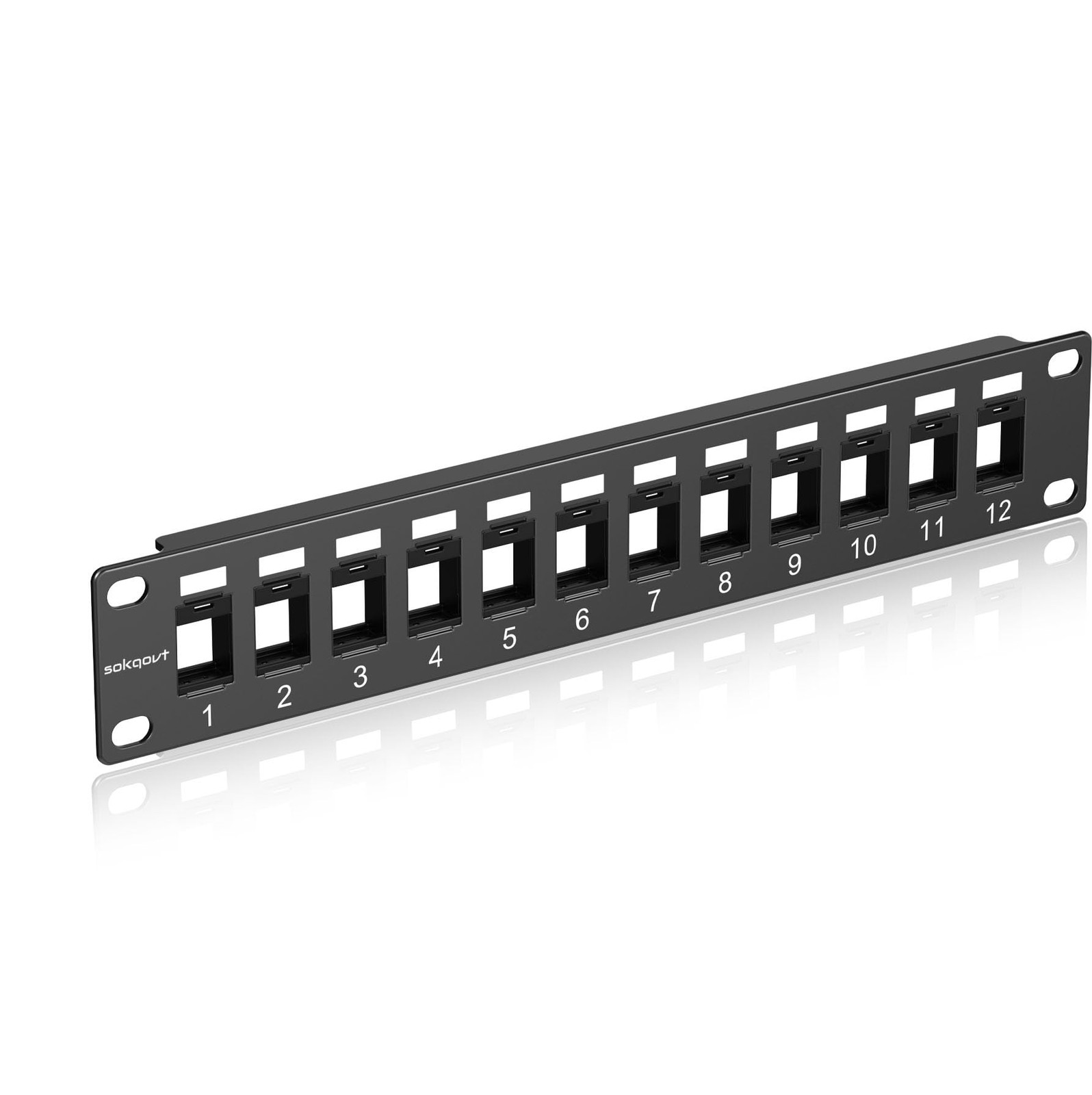 12 Port Mini Blank Keystone Patch Panel 1U 10 Inch