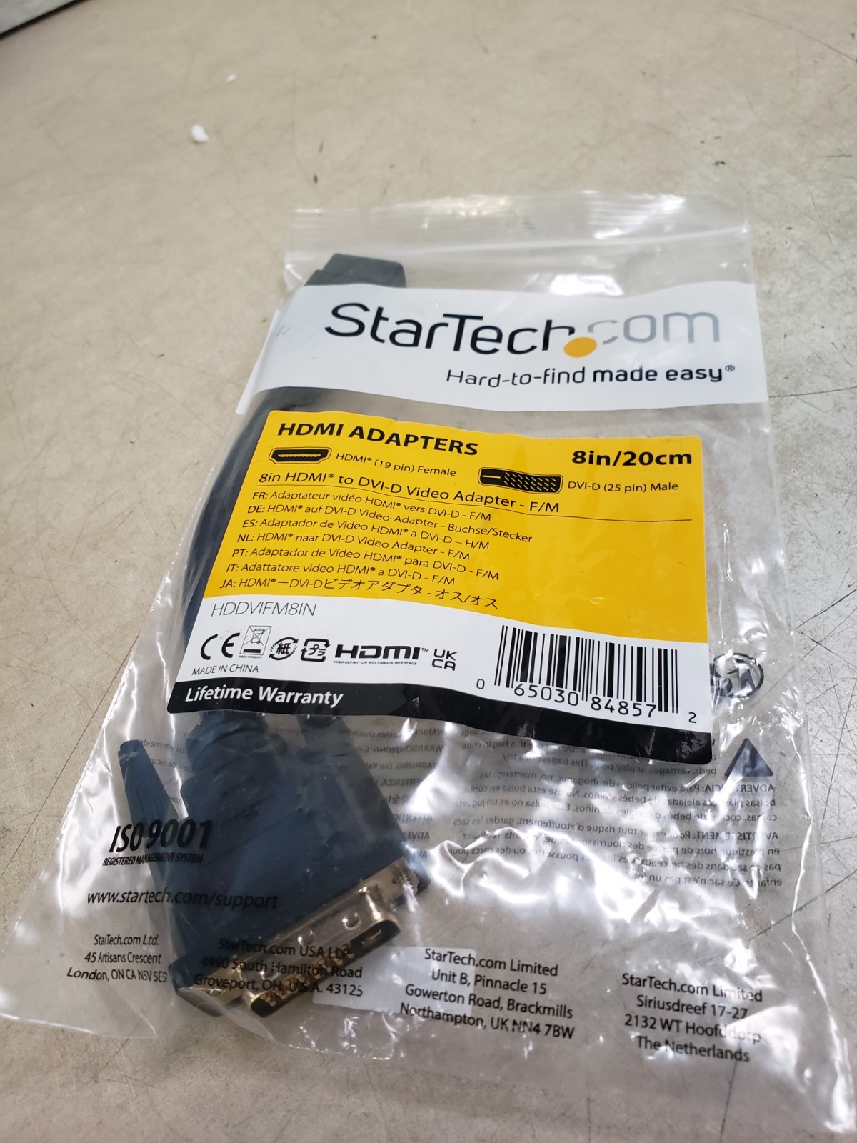 StarTech HDDVIFM8IN StarTech.com 8in HDMI to DVI-D Video Cable Adapter