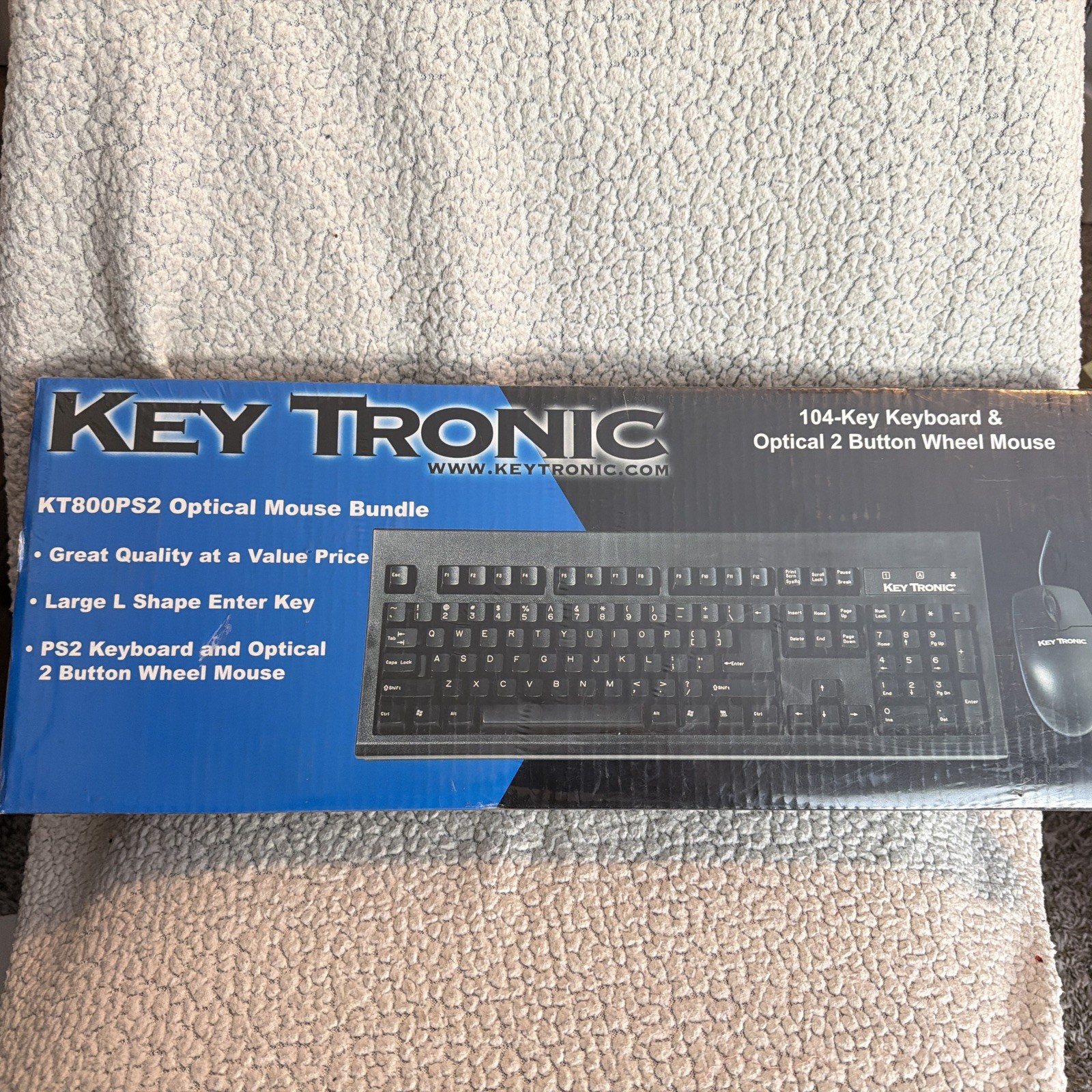 Key Tronic KT800PS2 104-Key Enhanced Keyboard New Factory Sealed