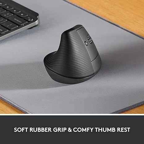 Logitech Lift Vertical Ergonomic Mouse, Wireless, Bluetooth or Logi -  GRAPHITE