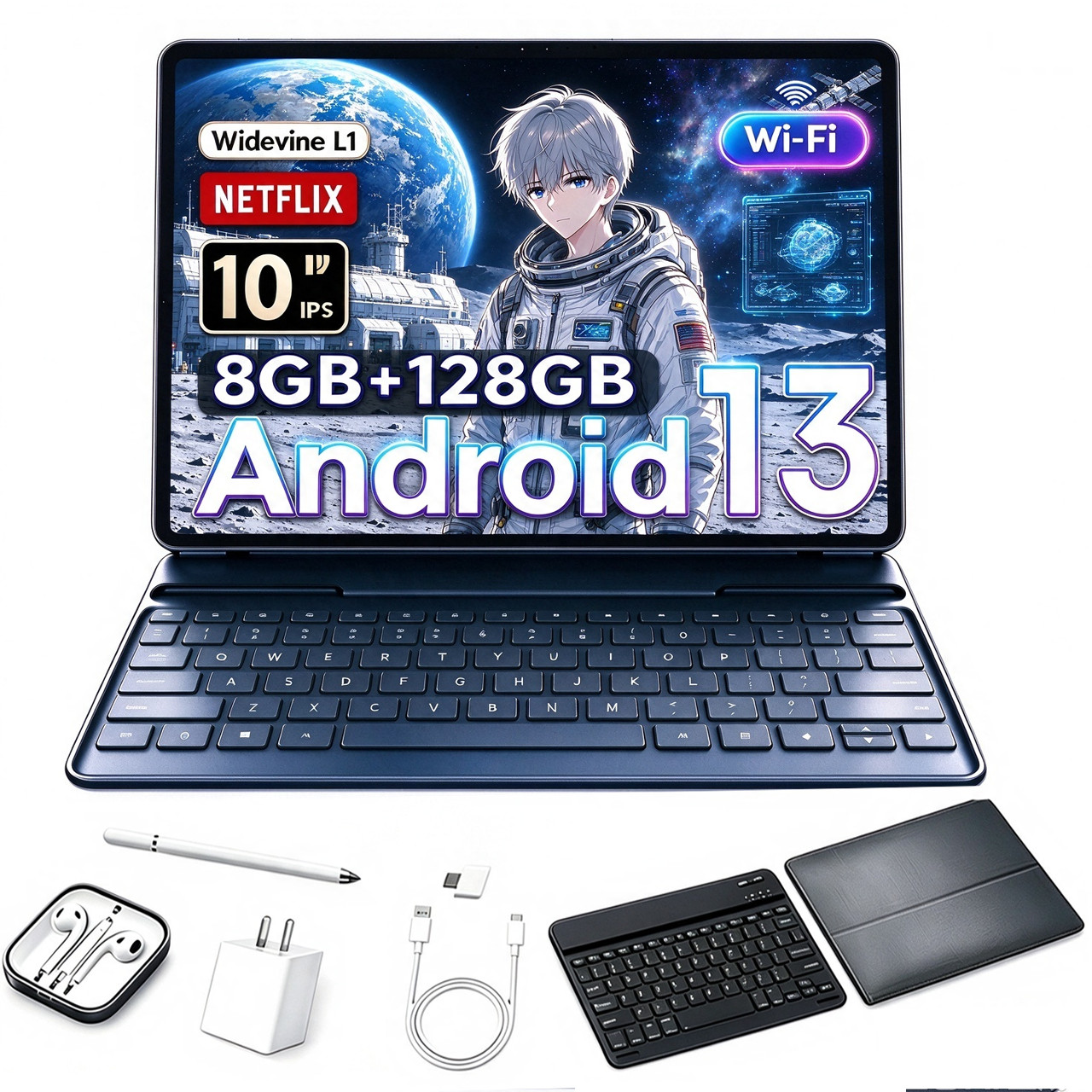 Android Tablet PC 10 inch Deca-Core 16GB RAM+128GB ROM 5G WIFI Support TF Card