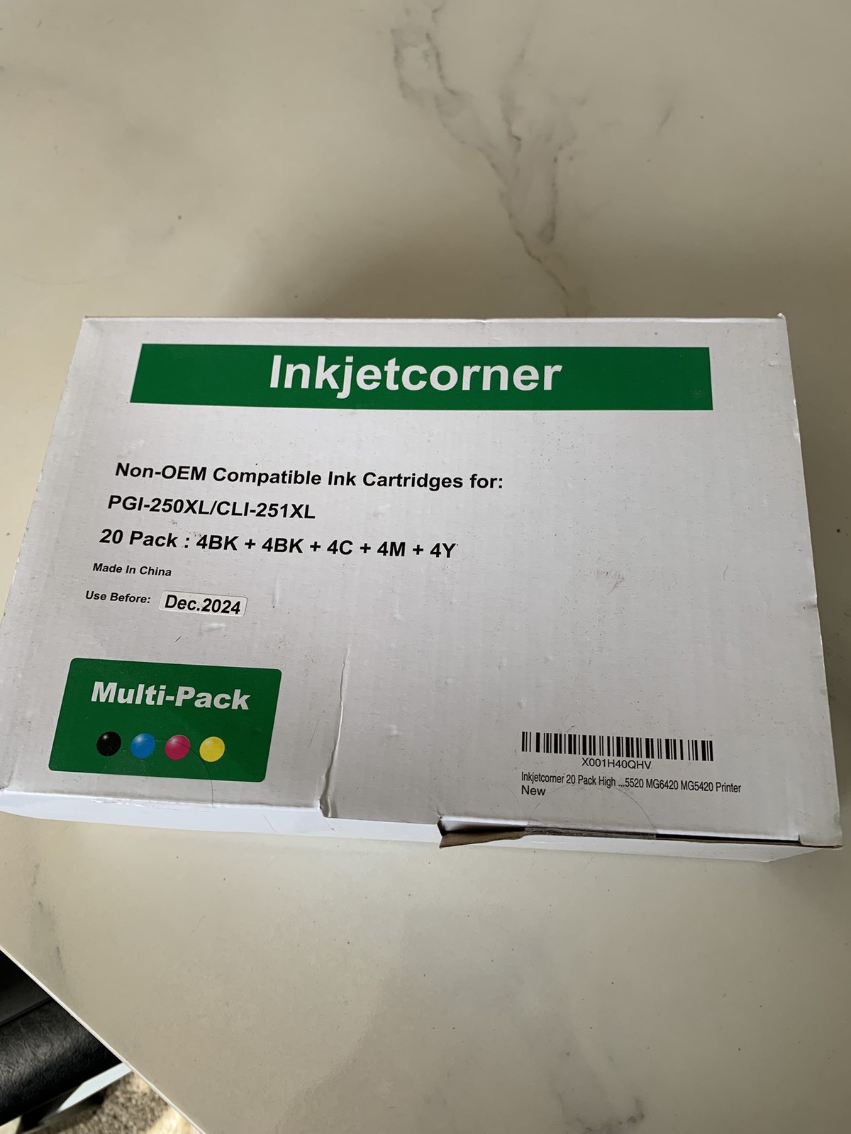 Inkjetcorner Non-OEM Compatible Ink Cartridges For PGI-250XL/CLI-251XL Multi-Pac