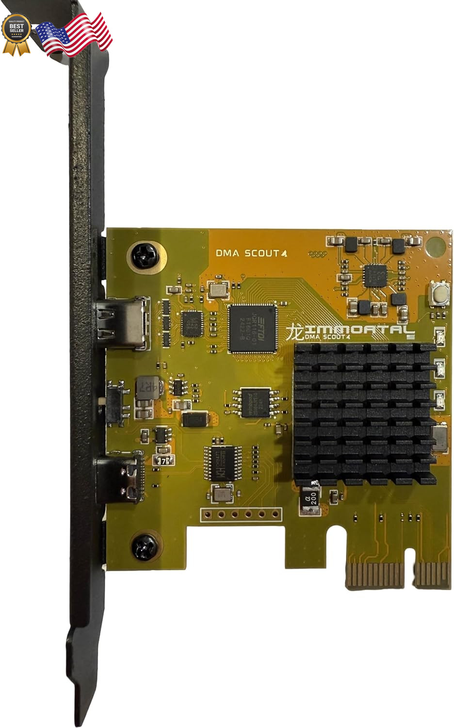 IMMORTAL DMA Card (XC7A35T) – PCILeech Compatible FPGA Board USB-C/PCIe