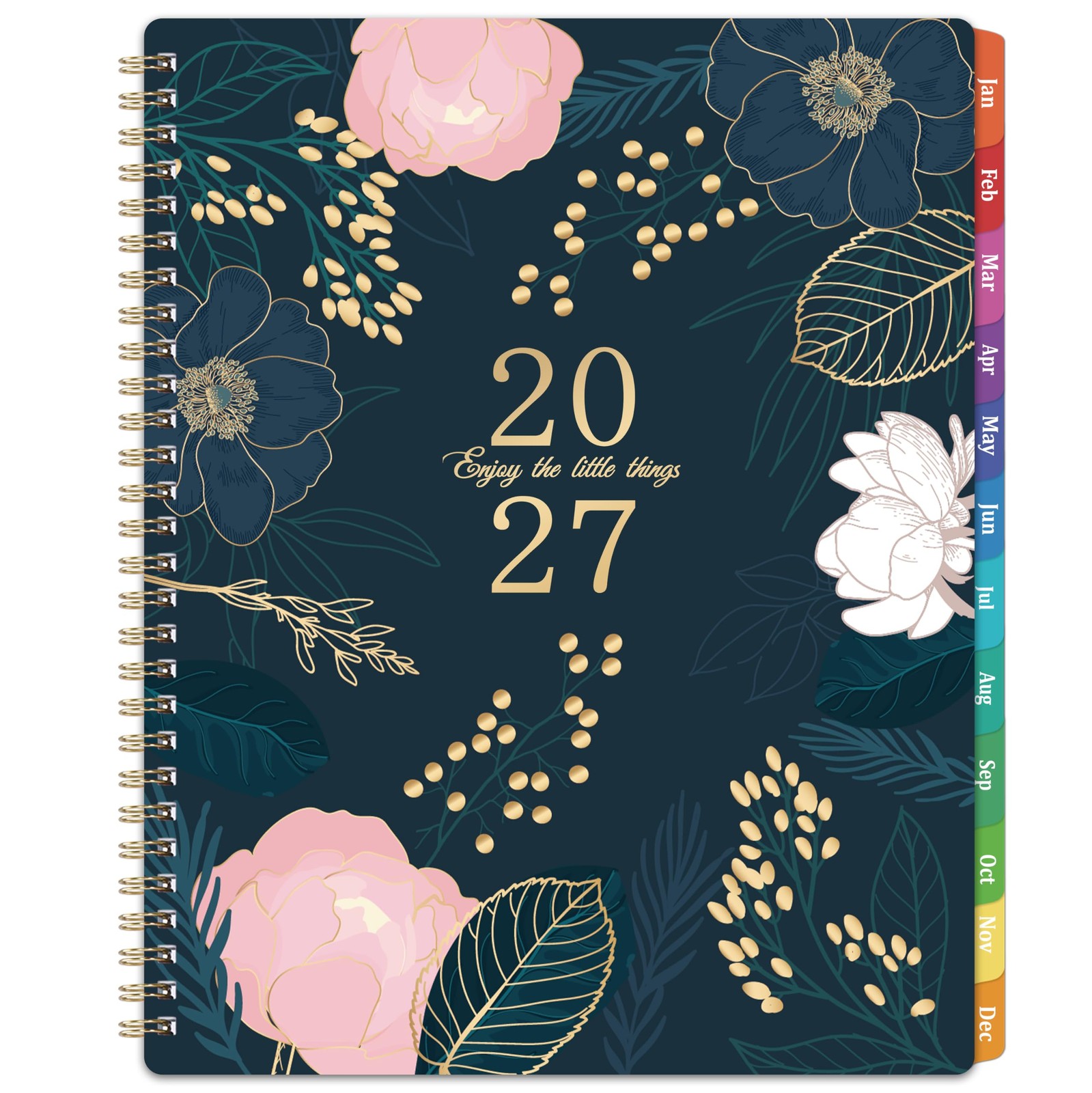 2027 Planner Weekly Monthly Jan Dec 8 x 10 Blue Hardcover Agenda