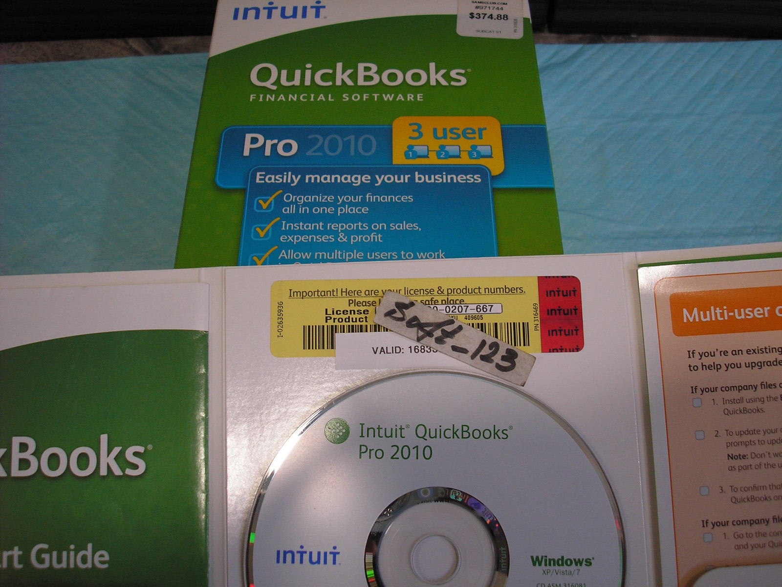 =3 USER VERSION= INTUIT QUICKBOOKS PRO 2010 FOR WINDOWS PC =LIFETIME LICENSE=