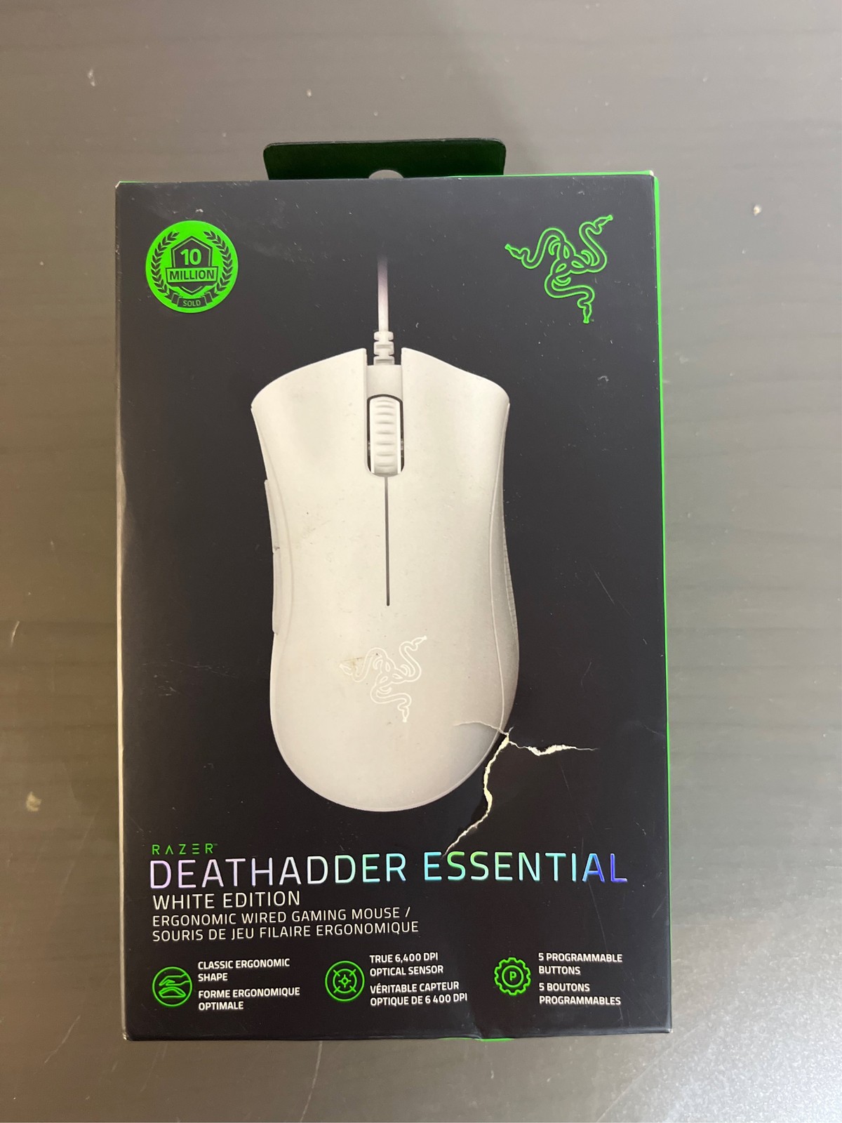 Razer DeathAdder Essential White Edition - Ergonomic Wired Gaming Mouse