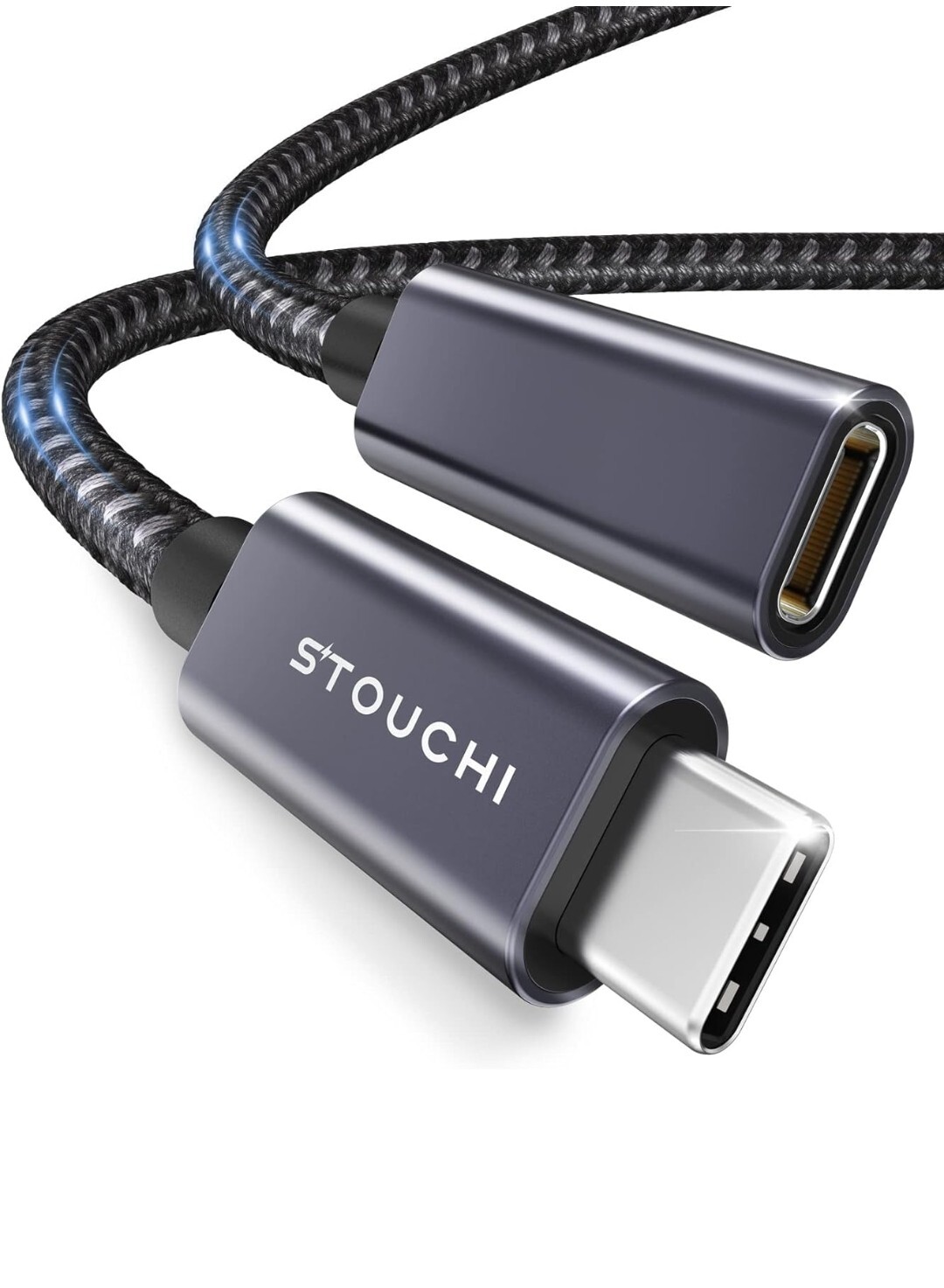 Stouchi USB C Thunderbolt 3 Extension Cable, USB Type C Male to Female Cable Fas