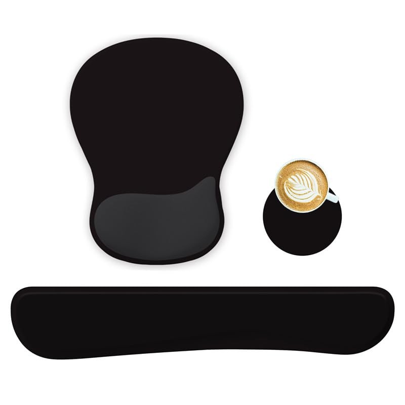 WINTOJO Wrist Rest Support Set: Mouse Pad, Keyboard, Coaster - Ergonomic Gaming